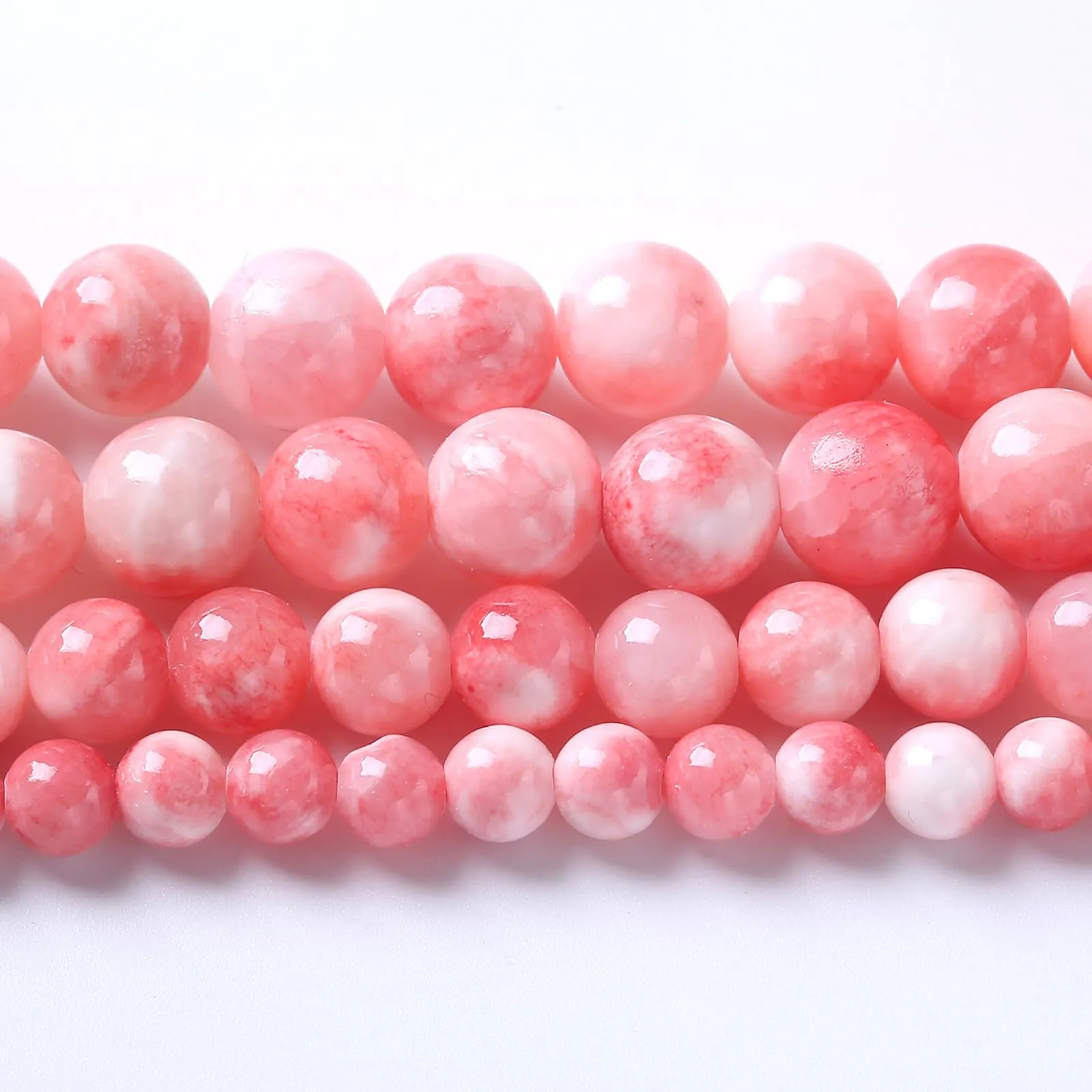 LOSKOSSLTDD1 750 Perline in Giada Persiana Rosa, 10 mm, 2 Fili - immagine 1