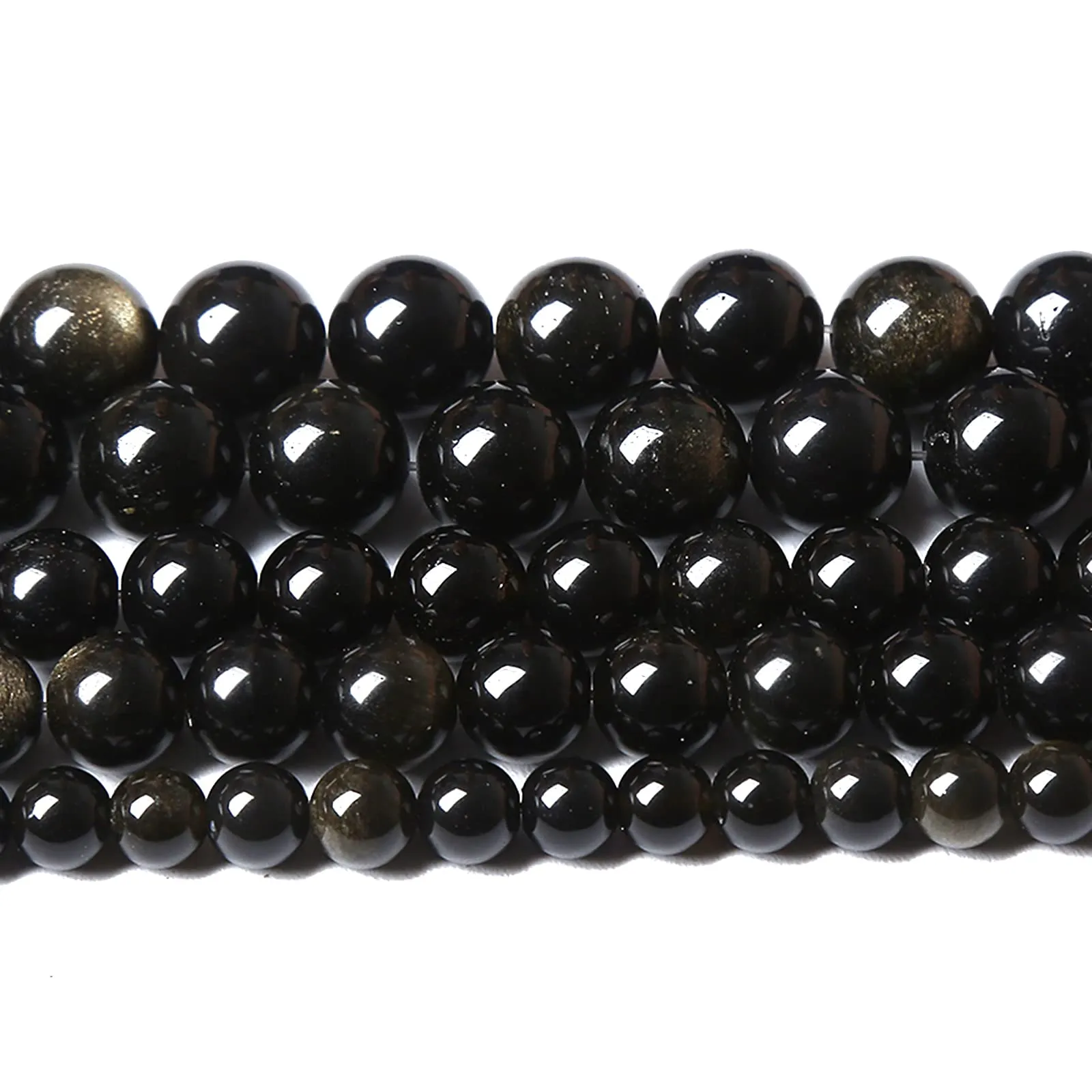LOSKOSSLTDD1 Perline in ossidiana dorata, 6 mm, 60 pezzi - immagine 1