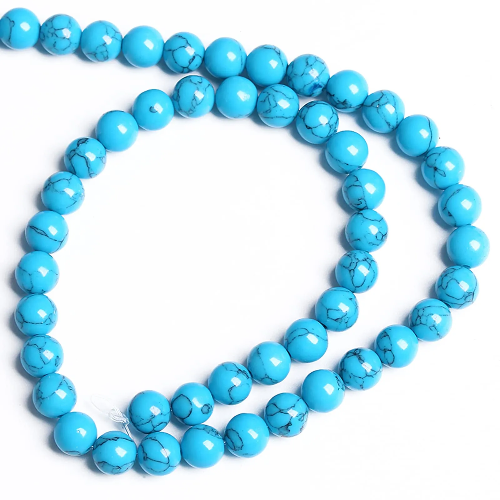 LOSKOSSLTDD1 Perline in Turchese 10 mm, 38 pezzi, Blu Turchese - immagine 5