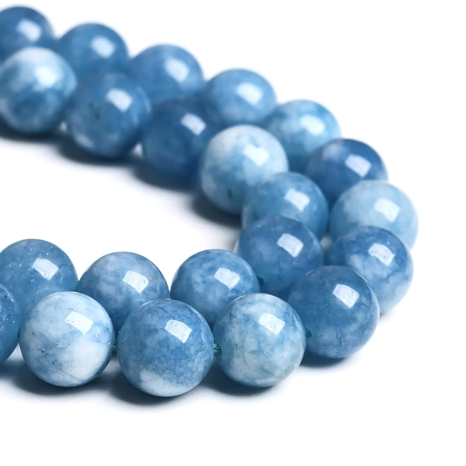 LOSKOSSLTDD1 Perline in giada acquamarina blu, 4 mm, 86 pezzi - immagine 1