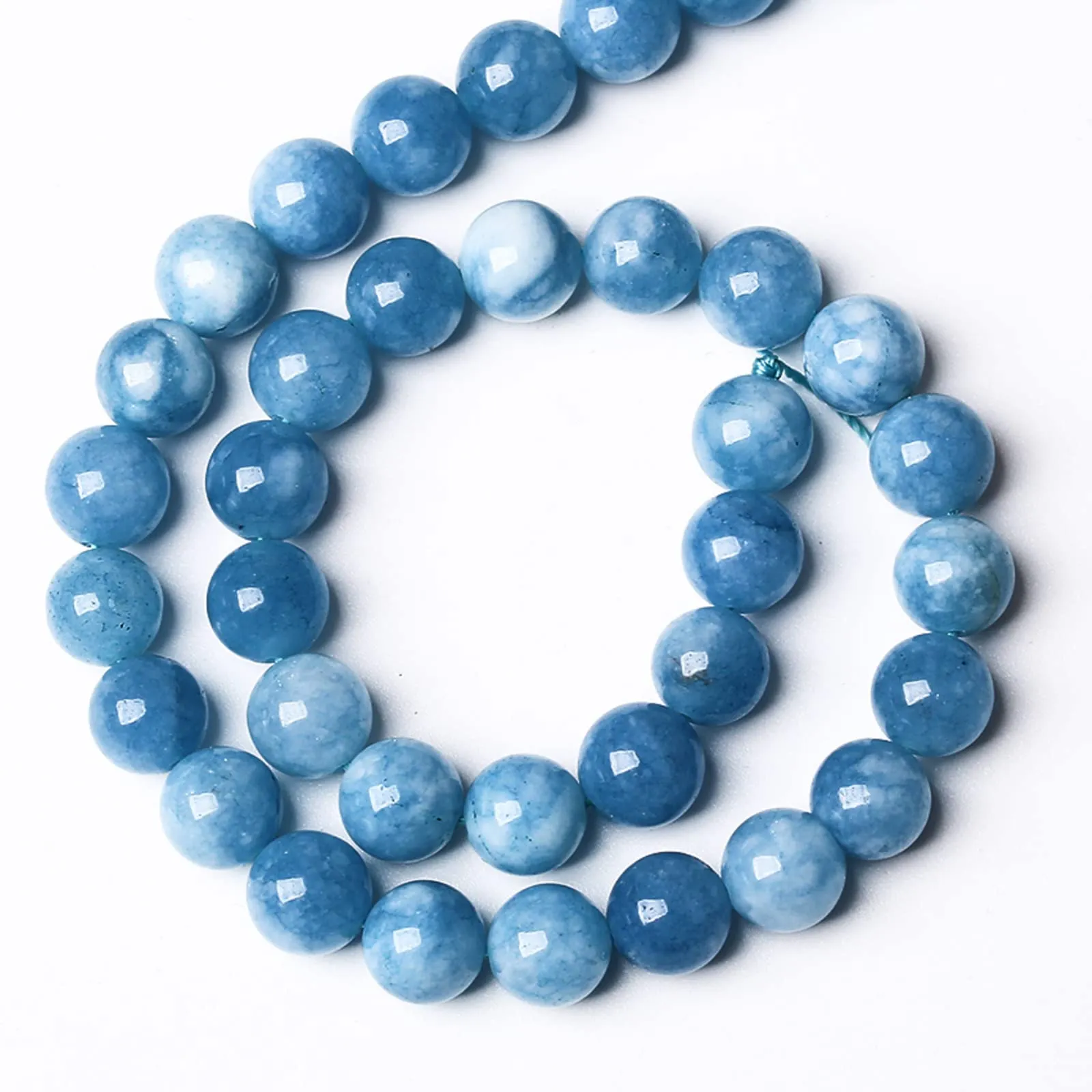 LOSKOSSLTDD1 Perline in giada acquamarina blu, 4 mm, 86 pezzi - immagine 3