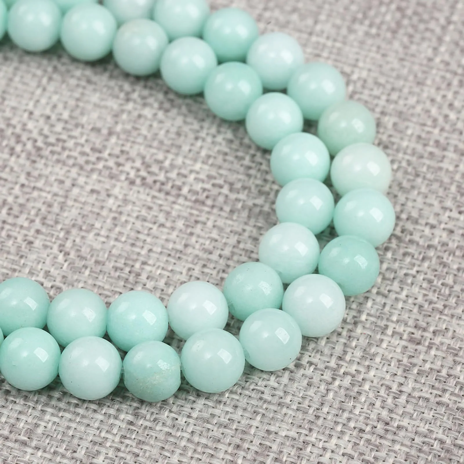 LOSKOSSLTDD1 Perline in Pietra Naturale di Amazonite Calcedonio 6mm, 120 Pezzi (2 Fili) - immagine 3