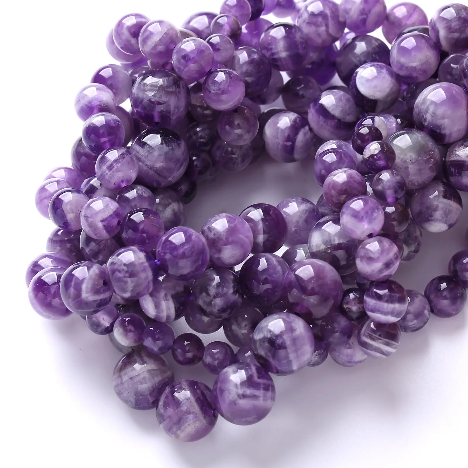 LOSKOSSLTDD1 Perline in Ametista Viola 8 mm, Cristallo di Quarzo Naturale, 90 Pezzi - immagine 5
