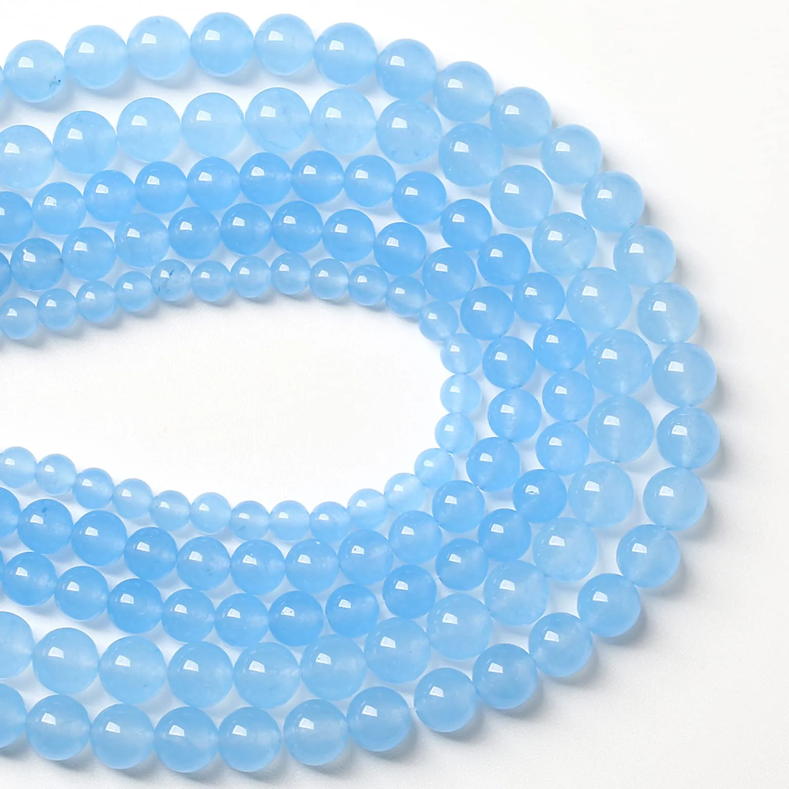 LOSKOSSLTDD1 Perline in Calcedonio Acquamarina Blu 6 mm, 60 Pezzi per Gioielli Fai da Te - immagine 1