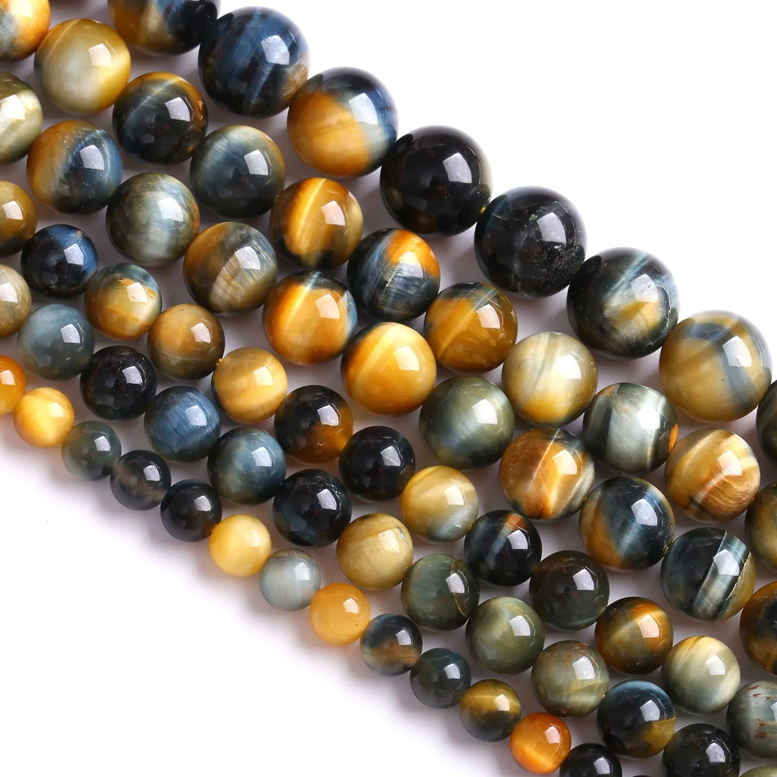 LOSKOSSLTDD1 Perline in occhio di tigre blu in pietra naturale 4 mm, 88 pezzi - immagine 2