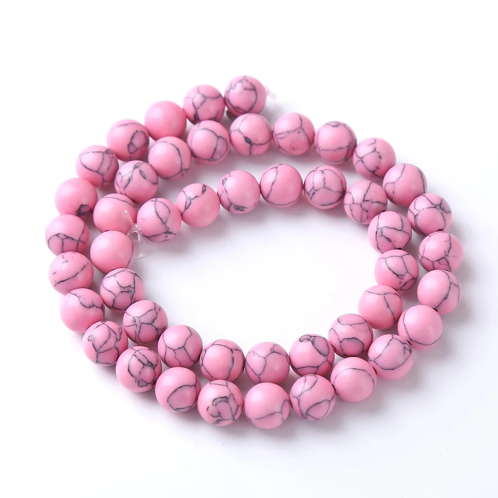 LOSKOSSLTDD1 32 Perline Distanziatrici in Turchese Rosa, 12 mm per Gioielli Fai da Te - immagine 2