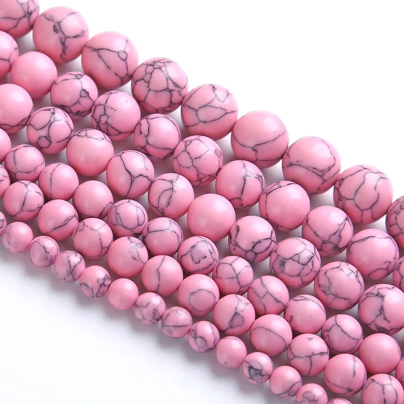 LOSKOSSLTDD1 32 Perline Distanziatrici in Turchese Rosa, 12 mm per Gioielli Fai da Te - immagine 3