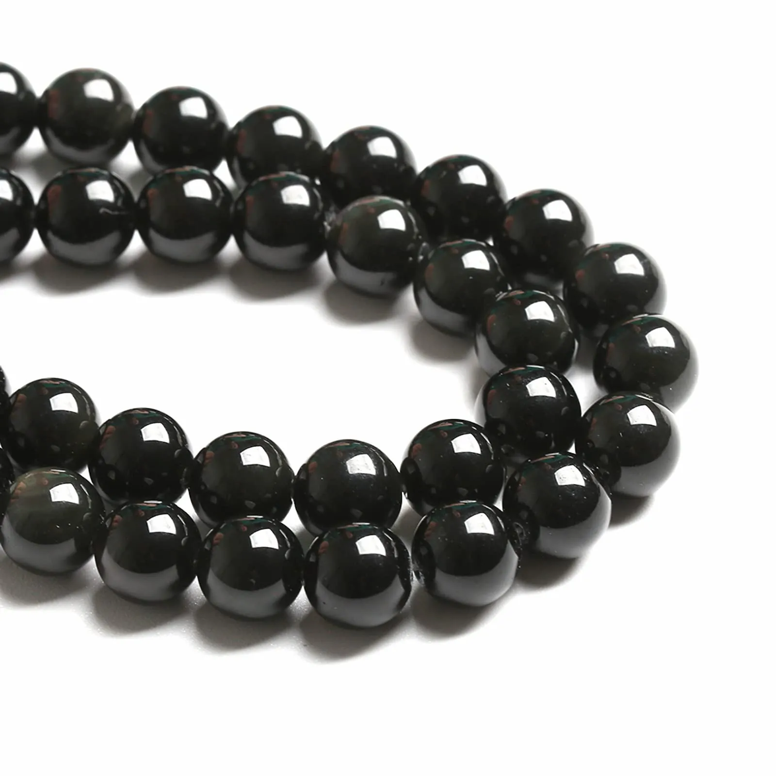 LOSKOSSLTDD1 Perline in Pietra Naturale Ossidiana Nera, 8 mm, 46 Pezzi - immagine 5