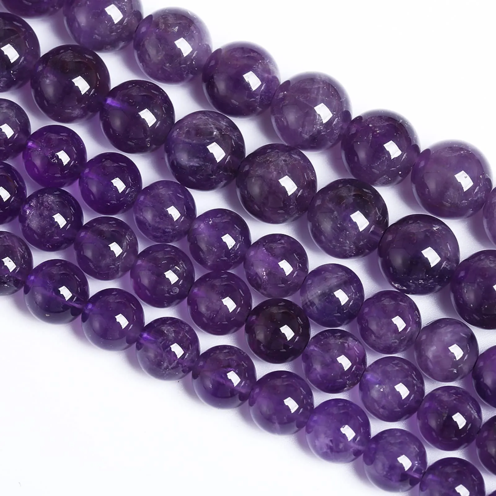 LOSKOSSLTDD1 Perline di quarzo ametista naturale, 4 mm, 86 pezzi - immagine 3