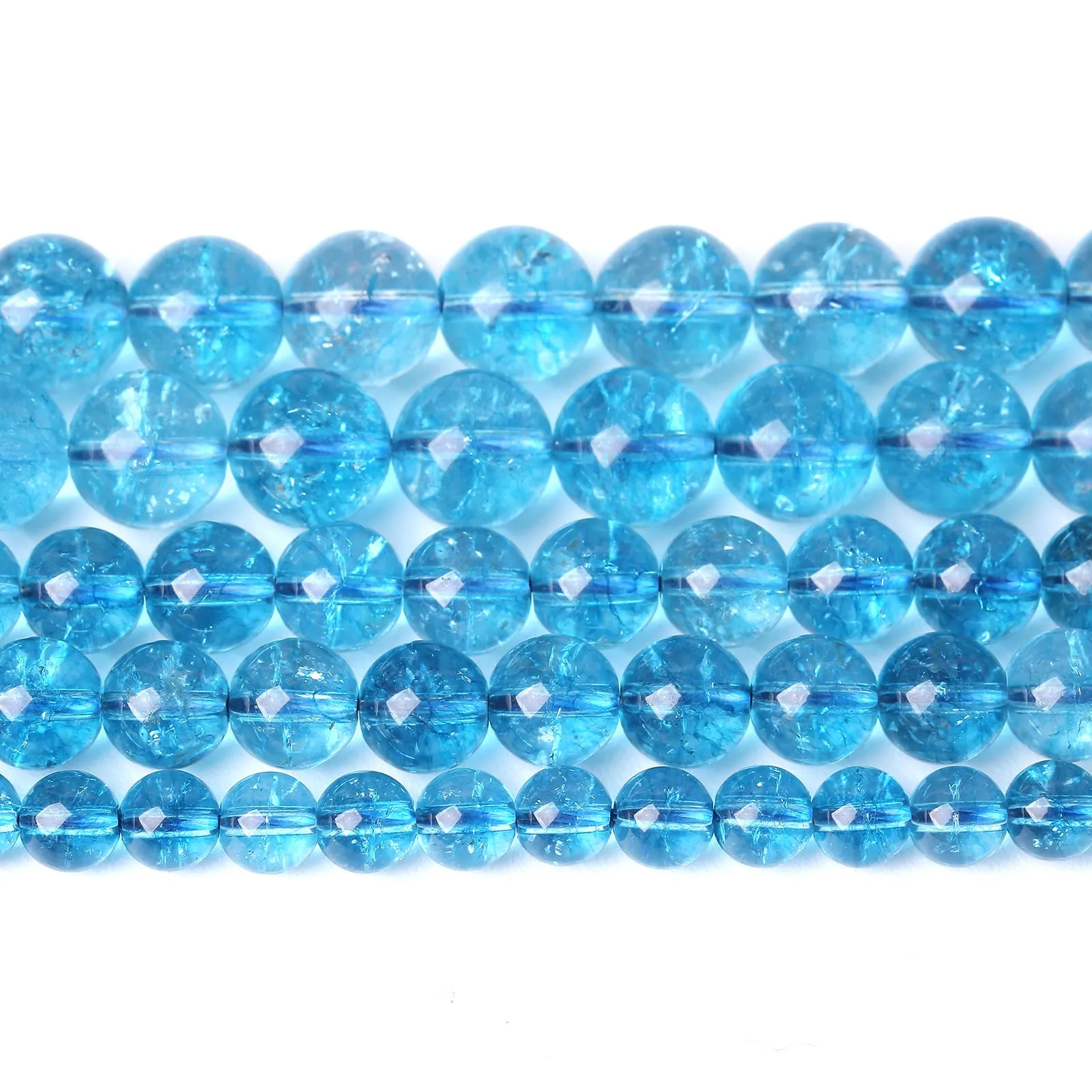 LOSKOSSLTDD1 Perline in Cristallo di Quarzo Cracklé, 8 mm, 45 pezzi, Blue Crystal - immagine 1