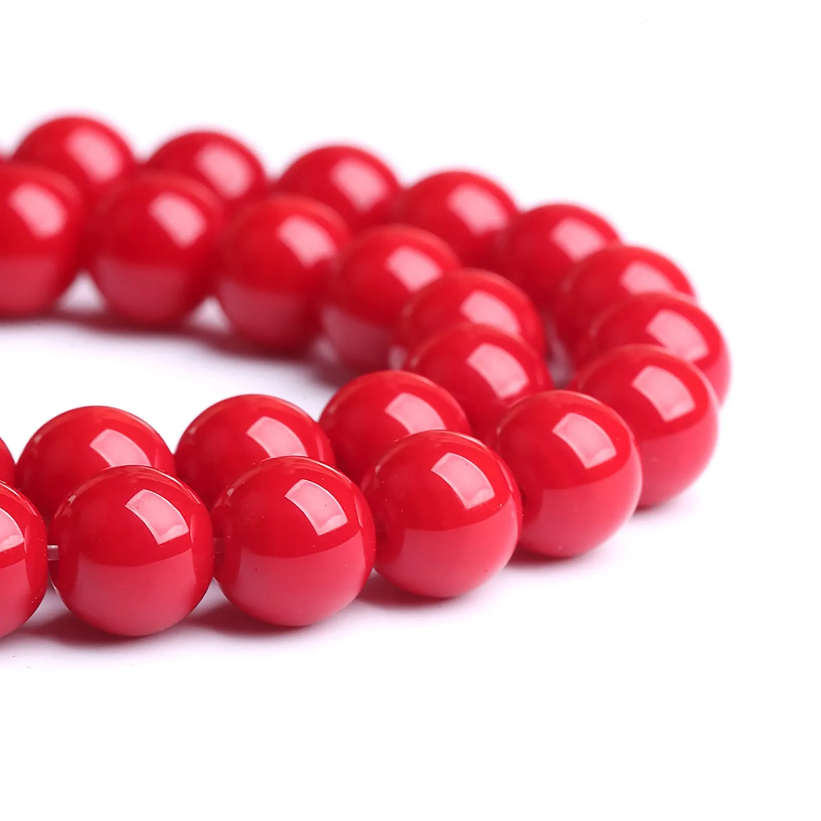 LOSKOSSLTDD1 Perline distanziatrici in vetro rosso 4 mm, 90 pezzi - immagine 3