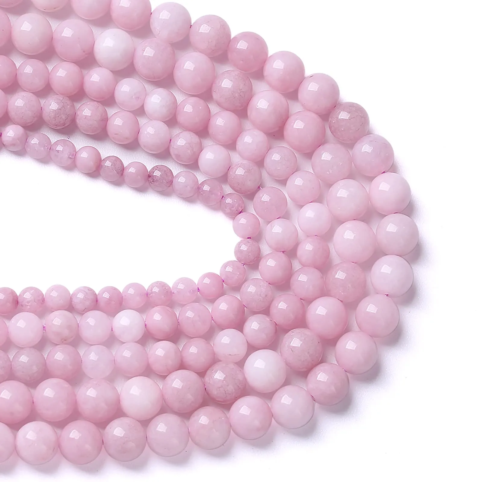 LOSKOSSLTDD1 Kunzite Round Loose Beads for Jewelry Making, 6mm, 60 Pieces - immagine 3