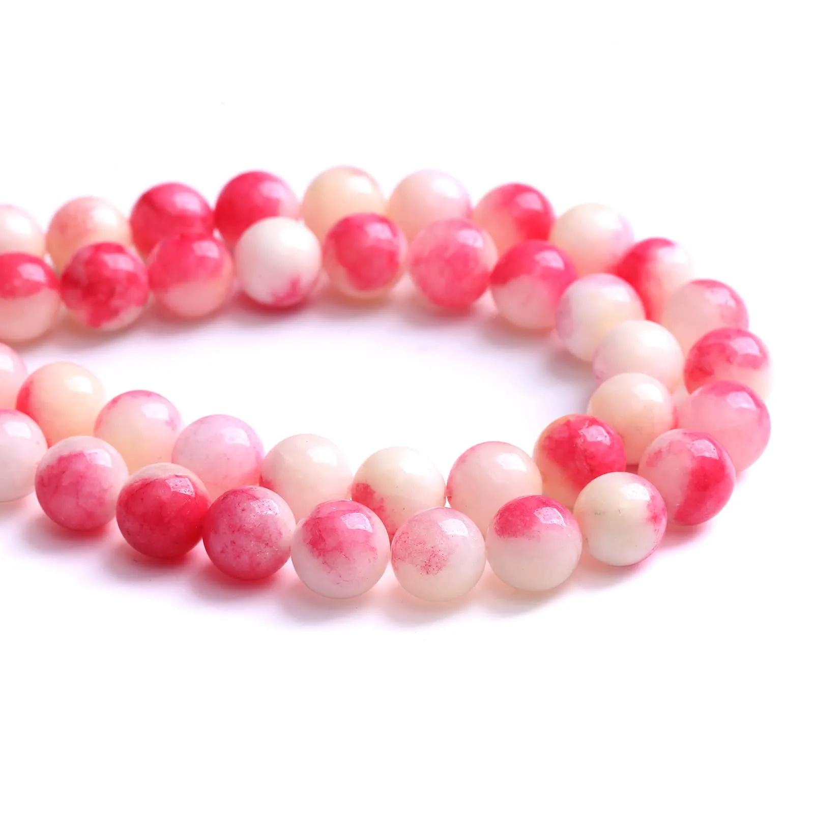 LOSKOSSLTDD1 Perline di Giada Rosa Tormalina 8mm, 2 Fili - immagine 3