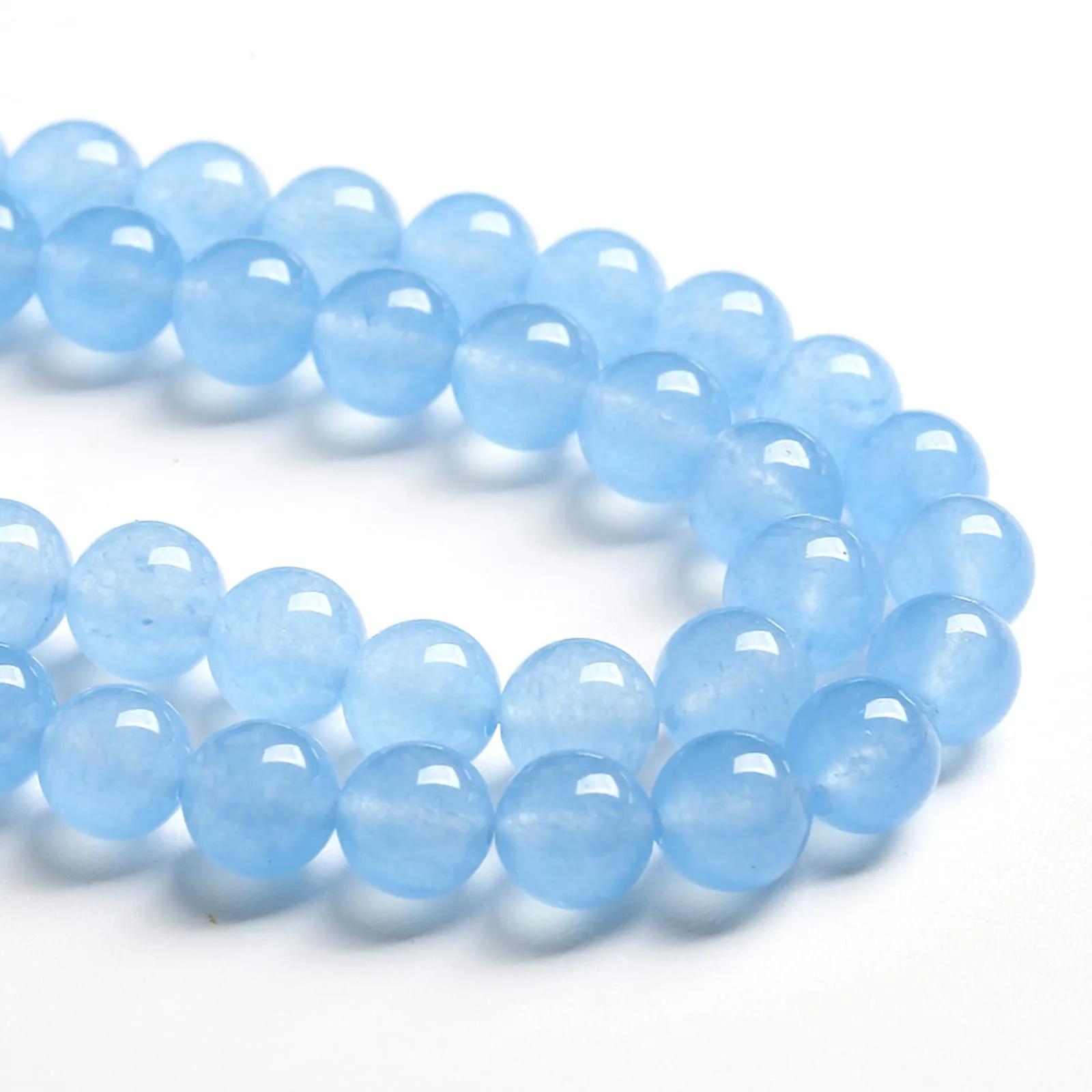 LOSKOSSLTDD1 32 Perline in Calcedonio Blu Acquamarina 12 mm - immagine 3
