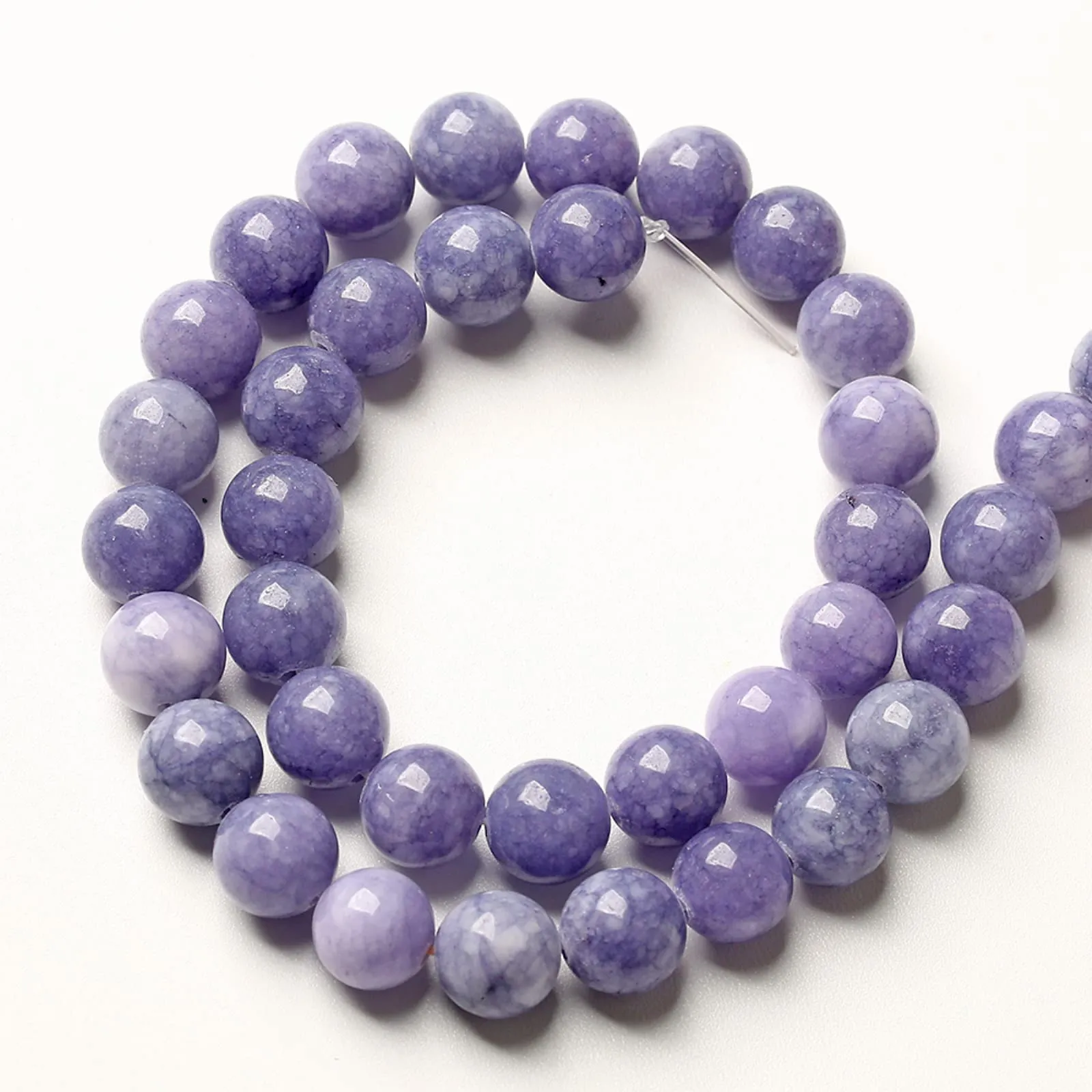 LOSKOSSLTDD1 Perline in Calcedonio Viola Lavanda, 10 mm, 75 Pezzi - immagine 5