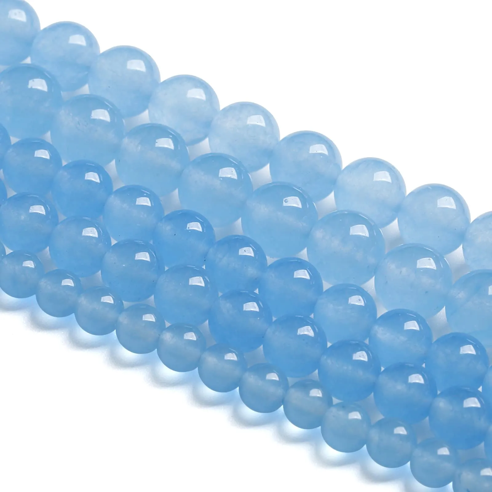 LOSKOSSLTDD1 Perline in Calcedonio Blu Acquamarina 8 mm, 46 pezzi - immagine 2
