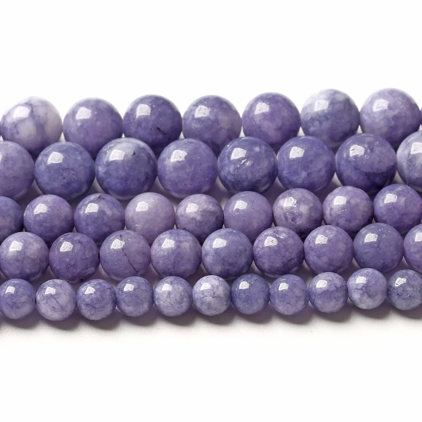 LOSKOSSLTDD1 Perline in Calcedonio Viola Lavanda, 8 mm, 46 Pezzi - immagine 5