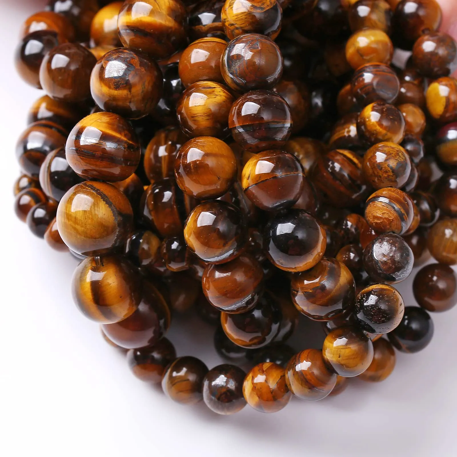 LOSKOSSLTDD1 60 Pezzi Perline in Pietra Naturale Occhio di Tigre Gialla 6mm per Gioielli Fai da Te - immagine 3