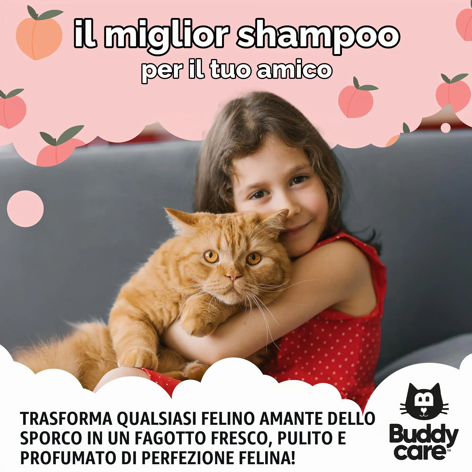 Buddycare Peach Cat Shampoo with Aloe Vera and Vitamin B5, 500 ml - immagine 7