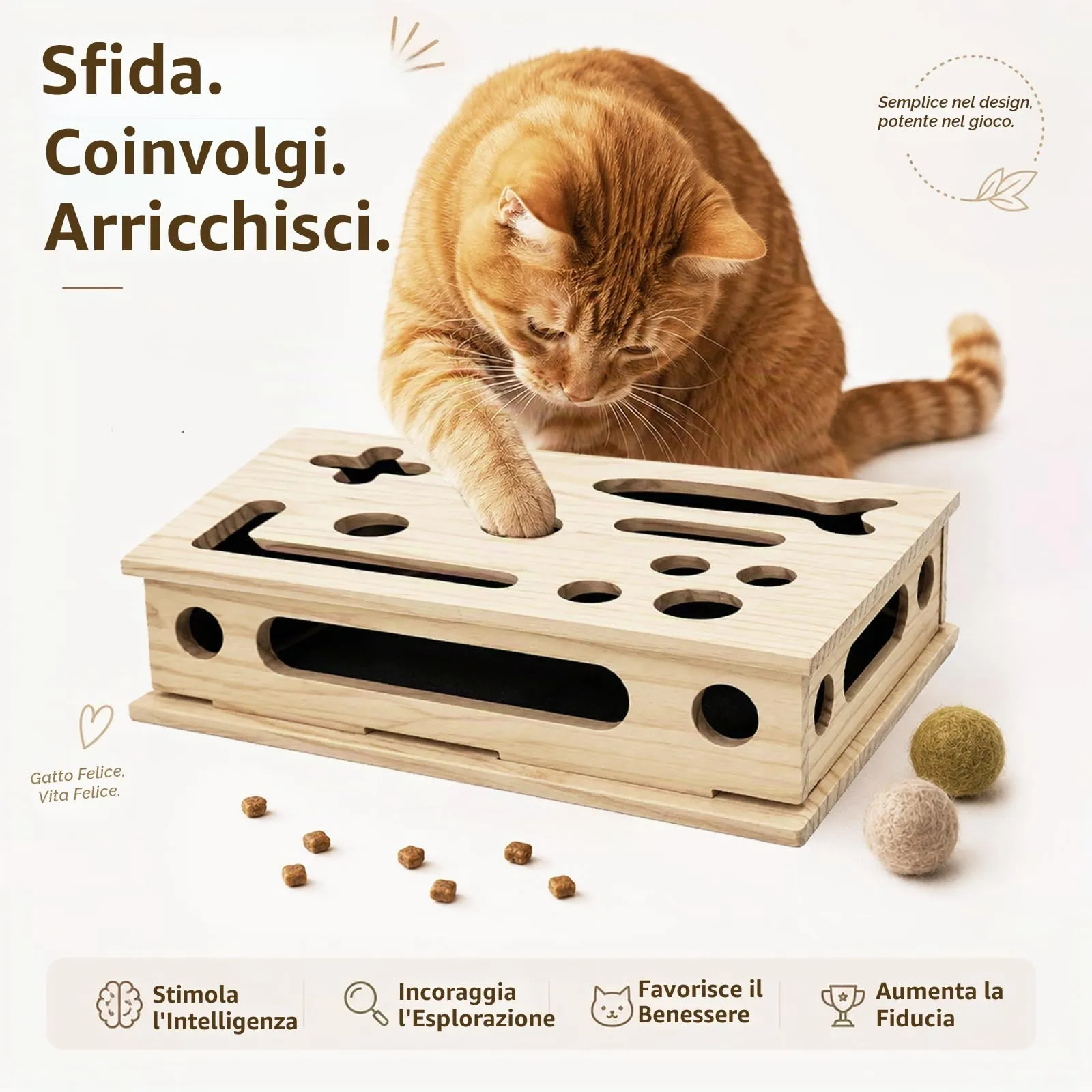 ZoneYan Scatola Tiragraffi 2 in 1 in Legno per Gatti - immagine 2