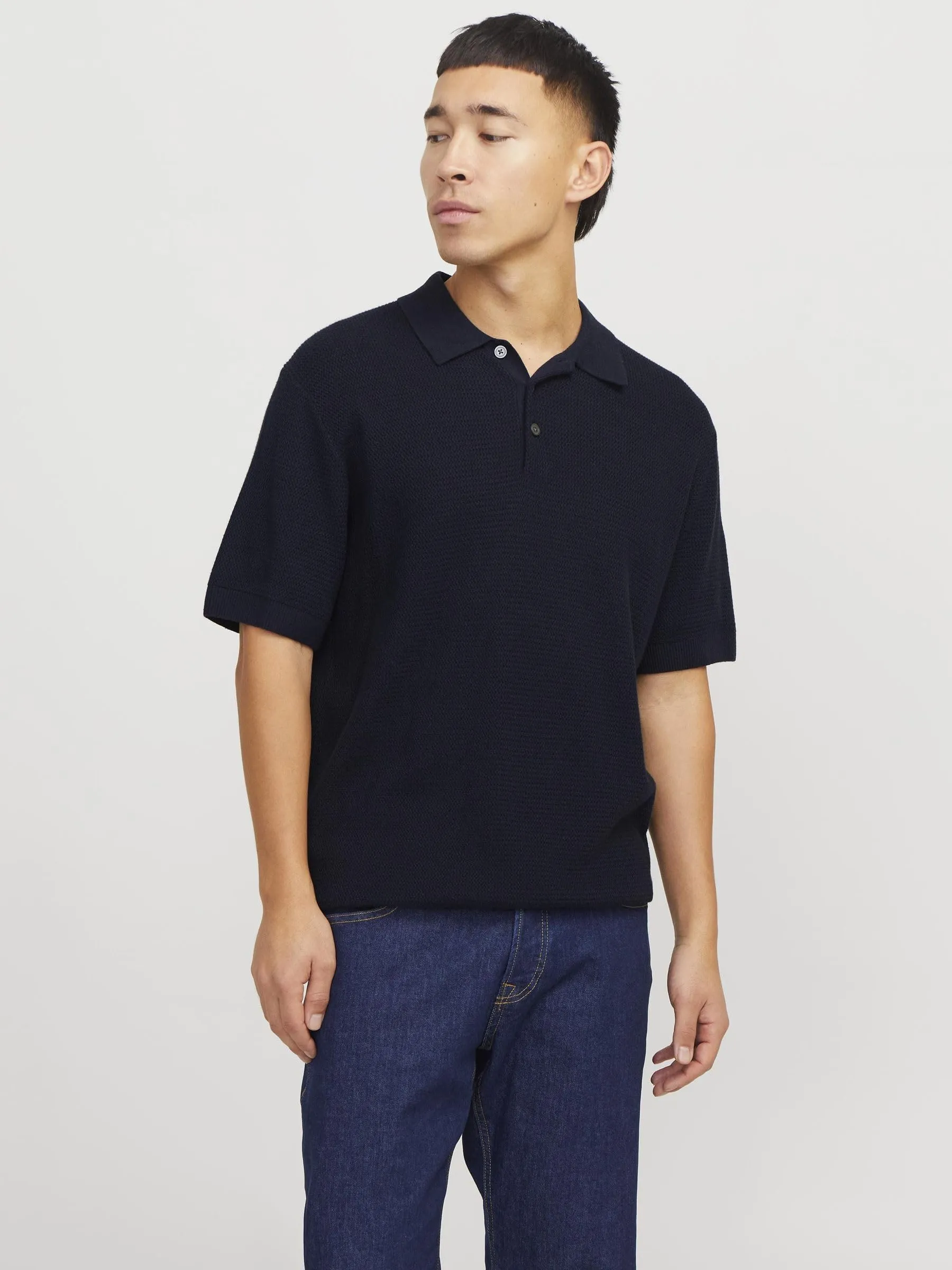 Jack & Jones Jprcccooper Knit SS Polo Shirt, Cielo Notturno, S - immagine 2