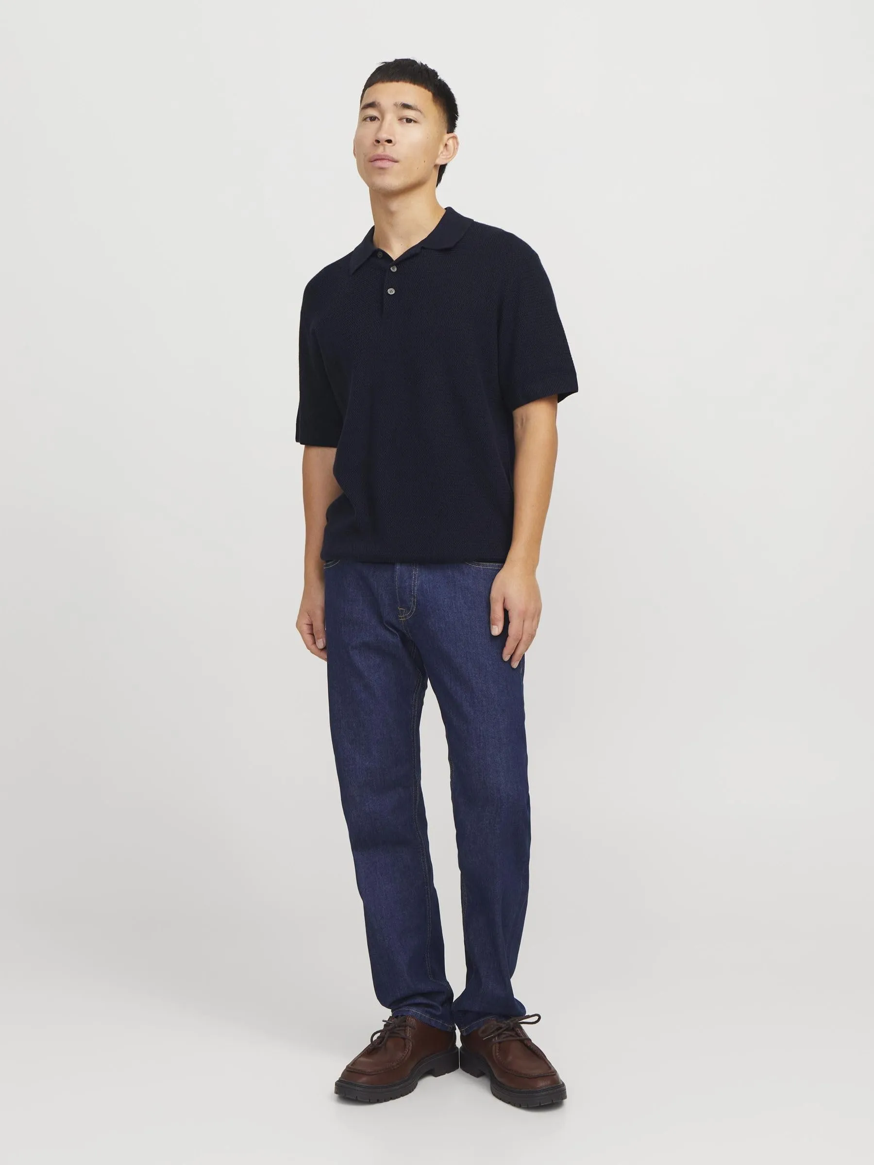 Jack & Jones Jprcccooper Knit SS Polo Shirt, Cielo Notturno, S - immagine 3