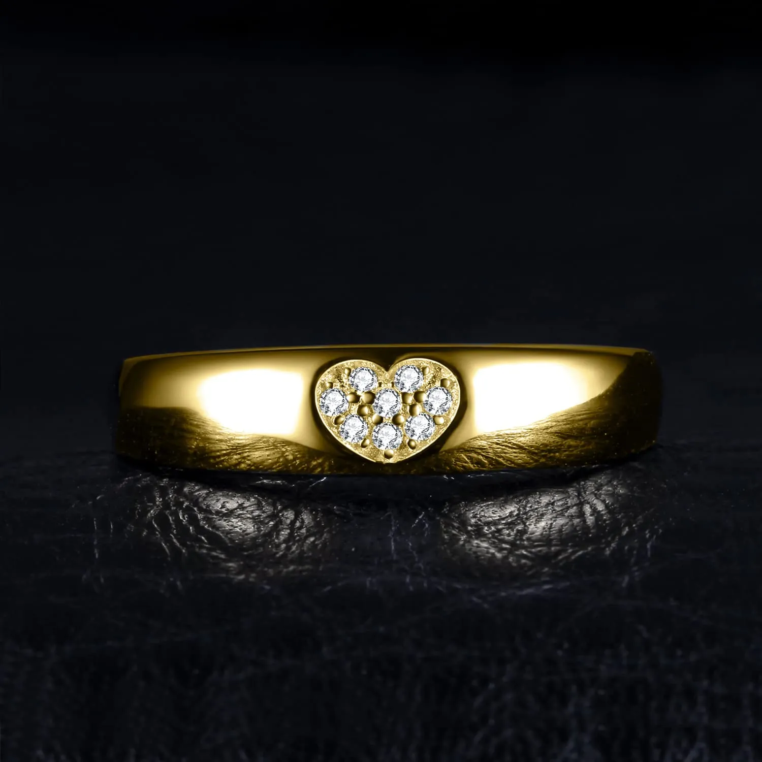 JewelryPalace Cuore Anello Donna in Argento 925 con Zirconi, Oro, Taglia 13 - immagine 3
