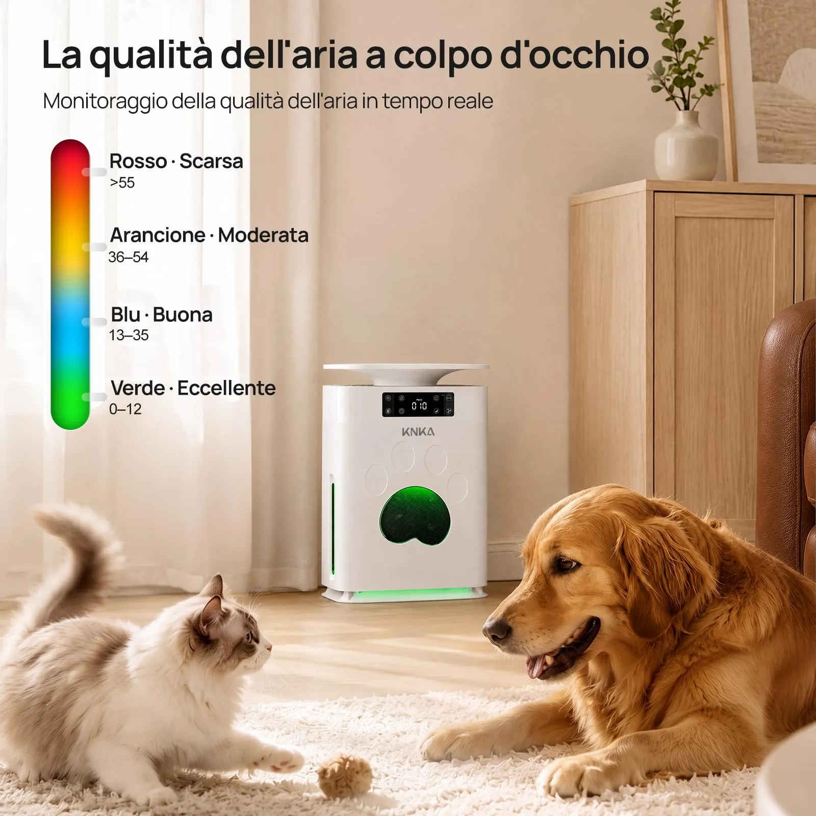 KNKA APH2500P PetAir Purificatore d'Aria per Peli di Animali, fino a 52 m² - immagine 8