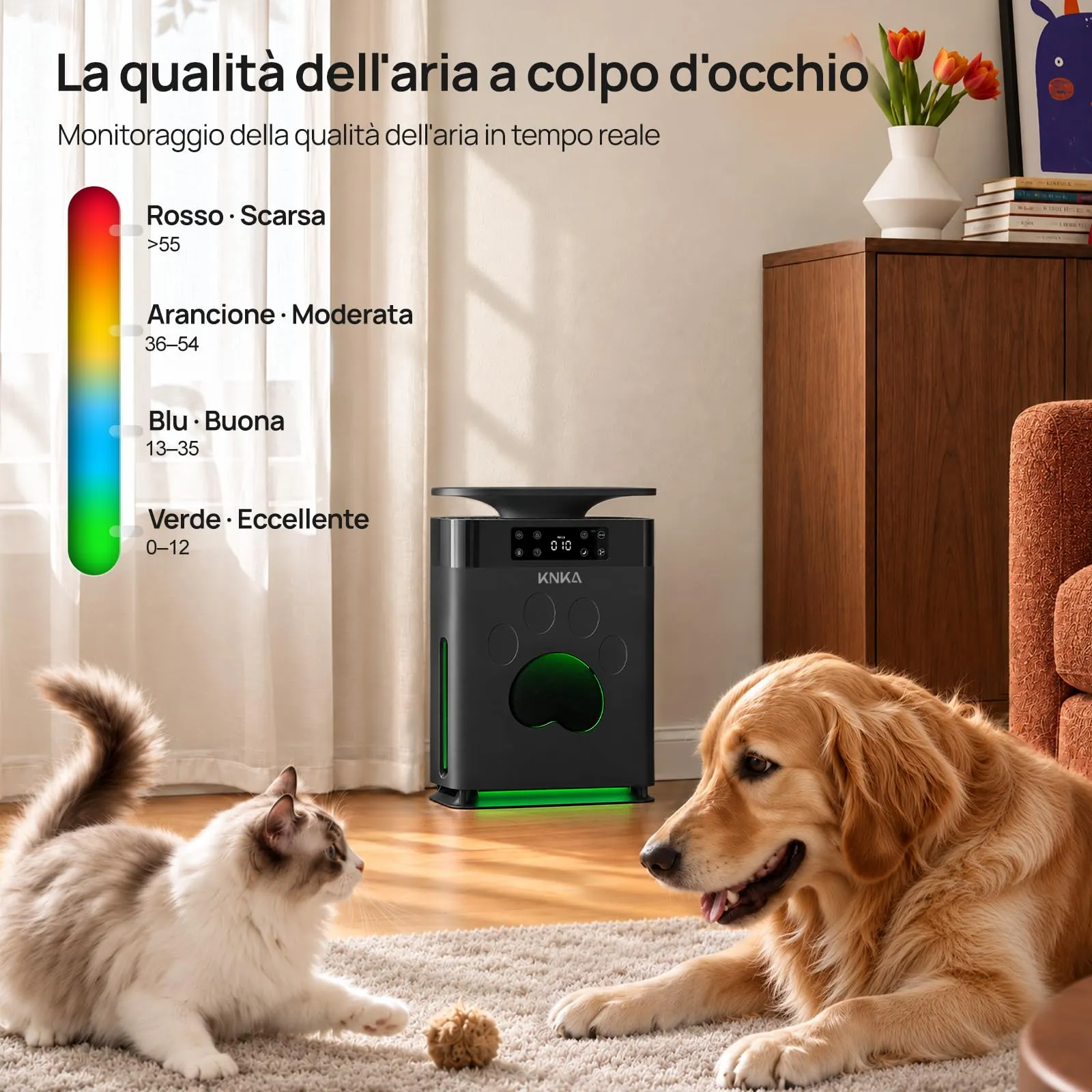 KNKA APH2500P PetAir Purificatore d'Aria per Peli di Animali, fino a 52 m² - immagine 8
