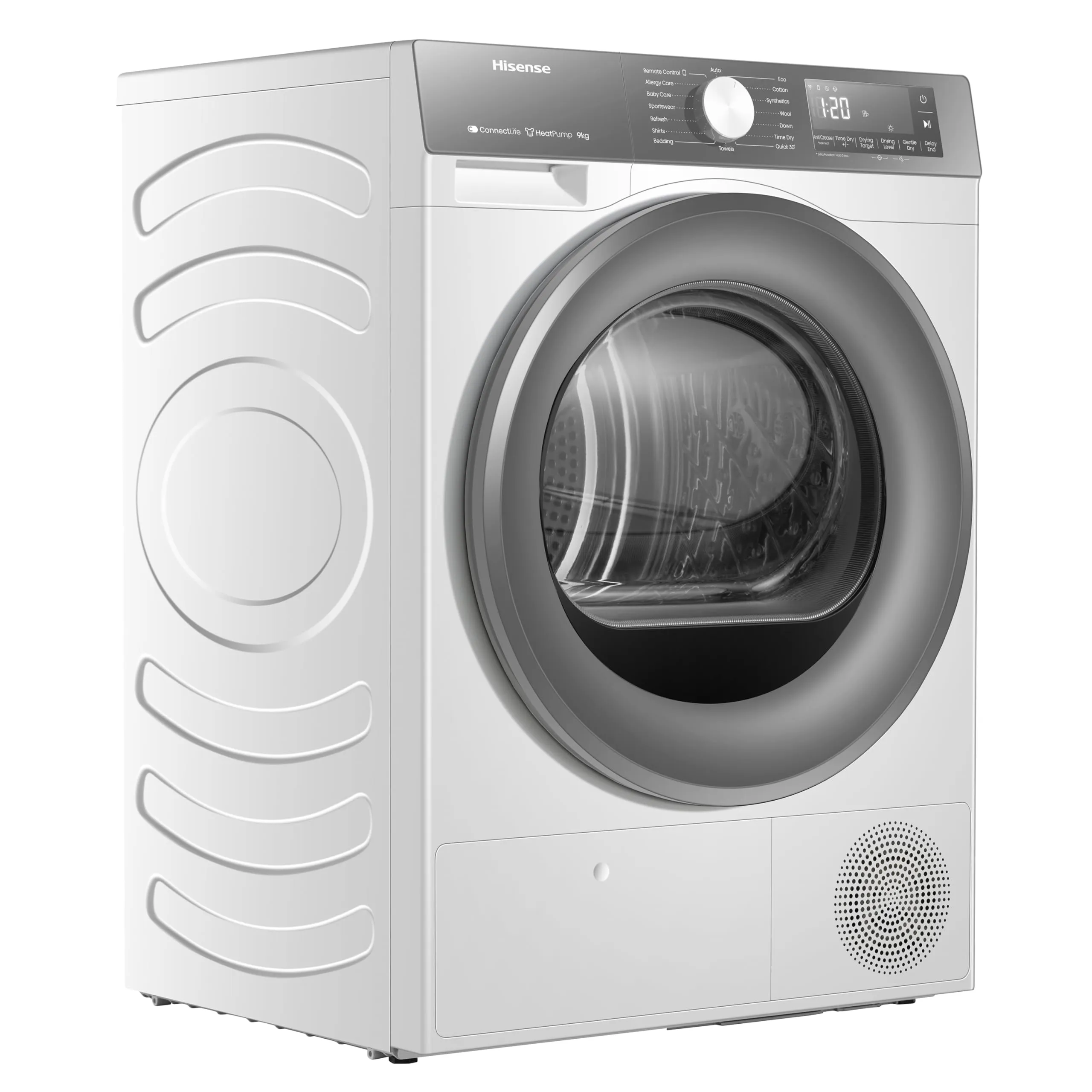 Hisense DH3S902BWCCA Asciugatrice a Pompa di Calore, 9 Kg, A+++/C, Bianco/Silver - immagine 12