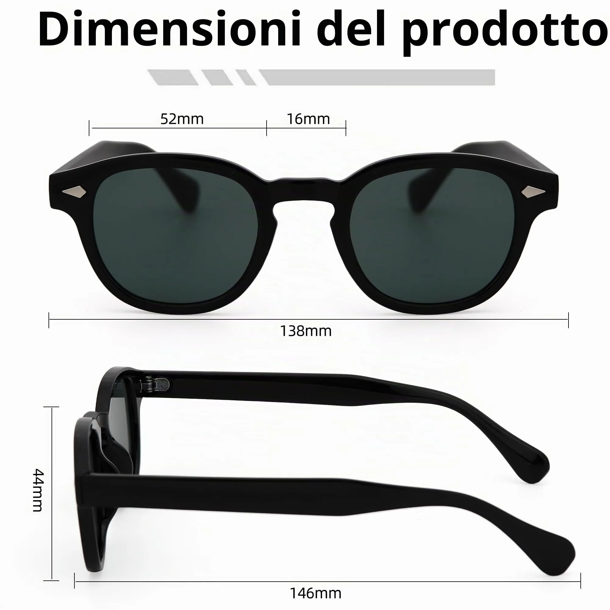 LHSDMOAT Occhiali da sole sportivi ovali vintage stile anni '70 UV400 - immagine 5