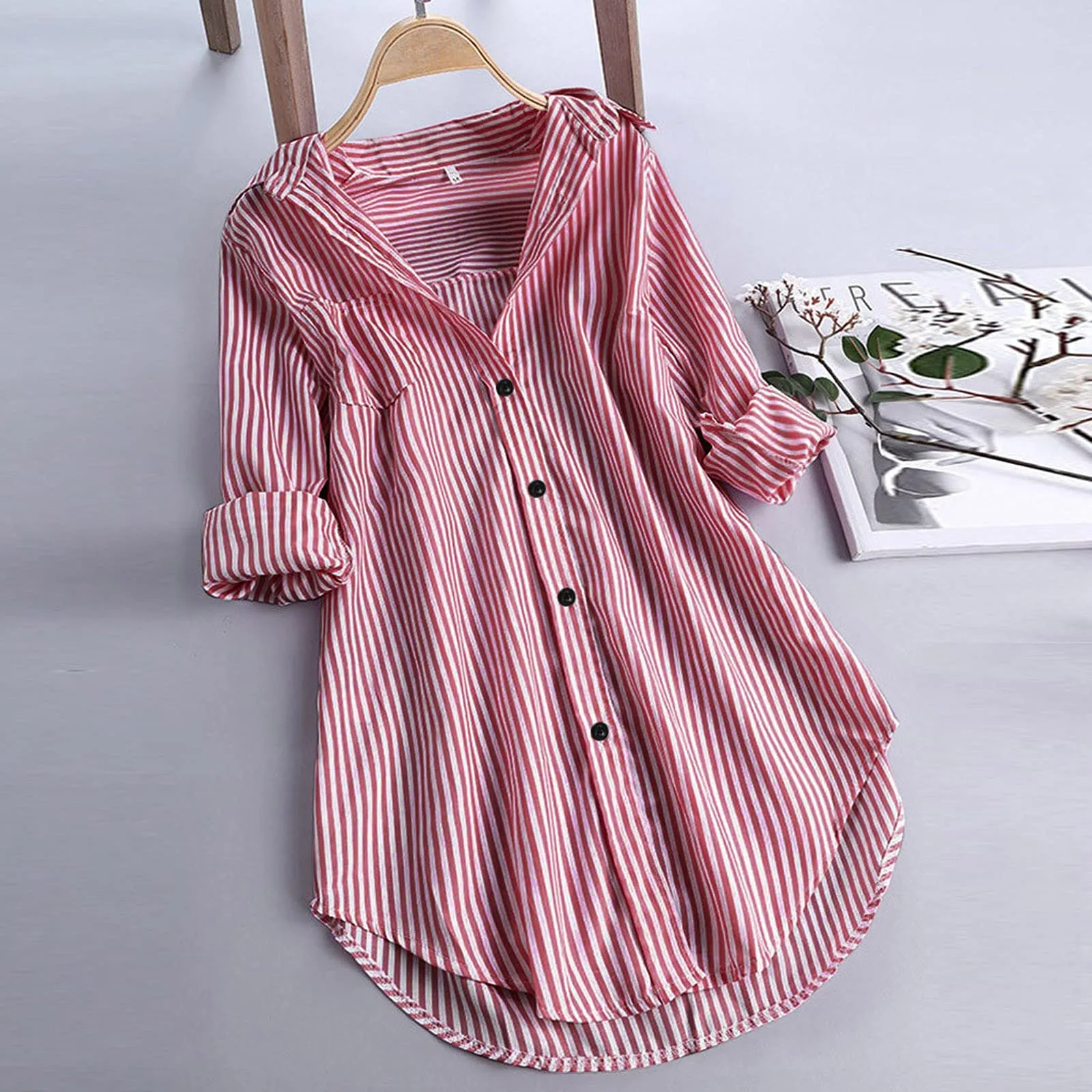 Uwdiohq Bluse e Camicie Donna Maglia Maniche Corte Bianca e Blu Elettrico - immagine 3