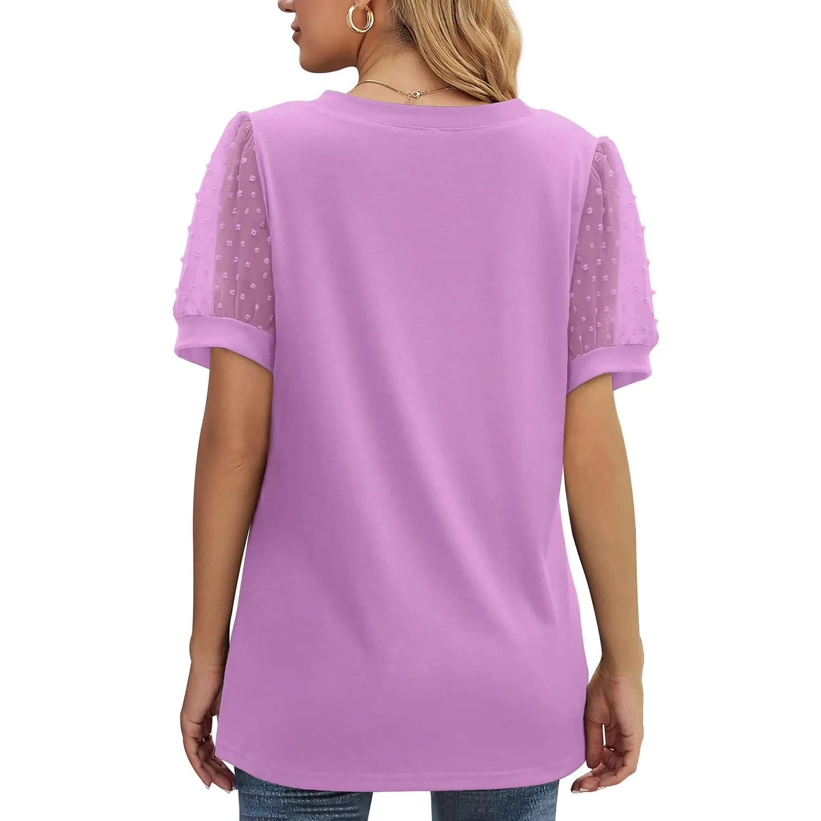 Uwdiohq Bluse Donna Eleganti Oversize Crop Top - immagine 7