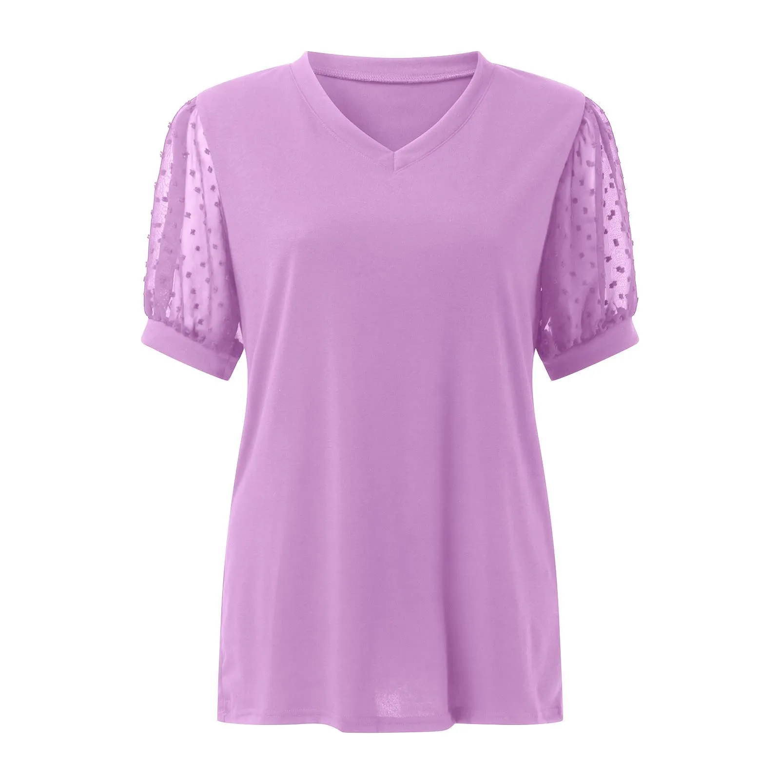Uwdiohq Blusa Donna Manica Corta in Cotone e Seta, Elegante Camicia Estiva Color Panna - immagine 3
