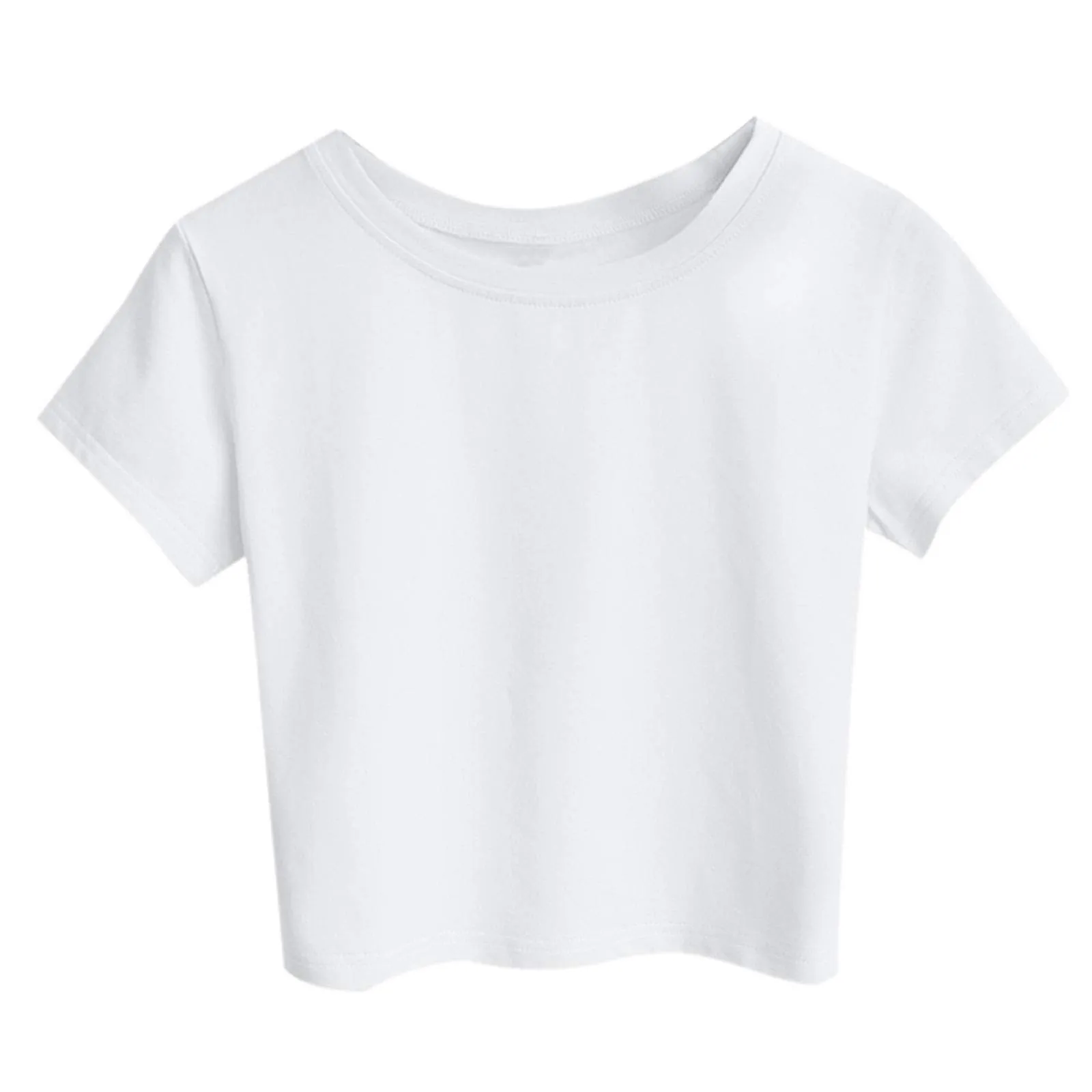 Uwdiohq Casual Crop Top Camicetta Canotta Donna Solid Color Asymmetric Cut - immagine 1