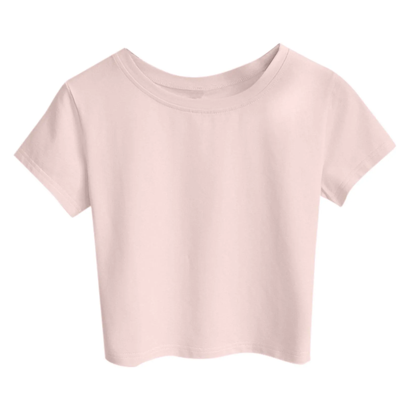 Uwdiohq Casual Crop Solid T-Shirt Camicetta Canotta Donna Asymmetric Cut - immagine 1
