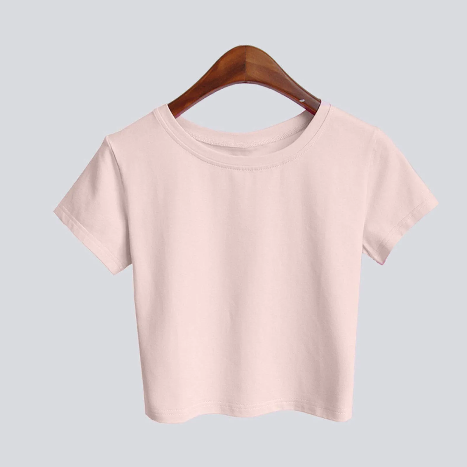 Uwdiohq Women's Casual Solid Color Crop T-Shirt Asymmetric Cut Blouse - immagine 3