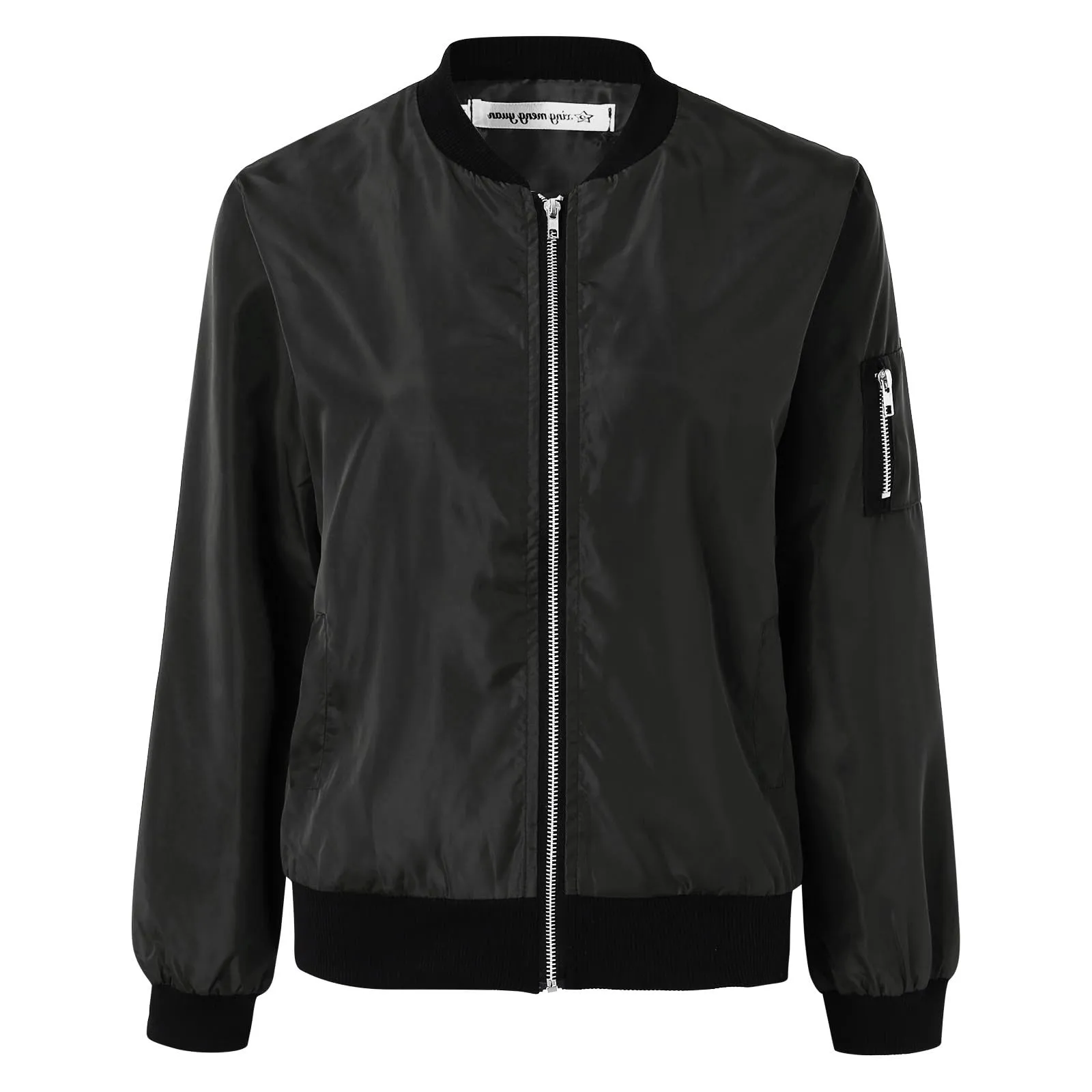 Giacca Bomber Donna Casual Manica Lunga Stile College e Aviatore Streetwear - immagine 2