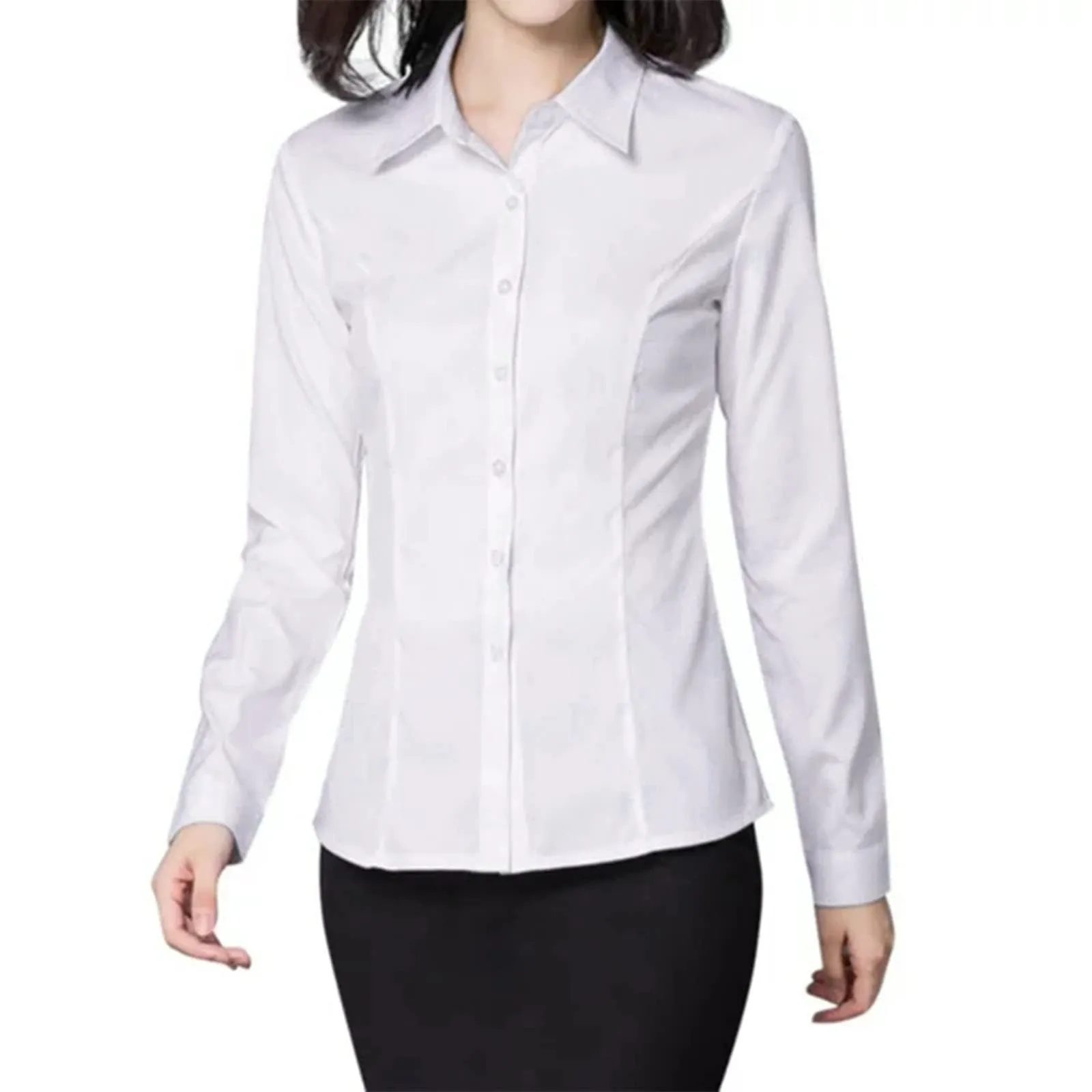 Cocila Camicia Donna Verde Glitter e Seta Bianca Taglie Forti - immagine 2