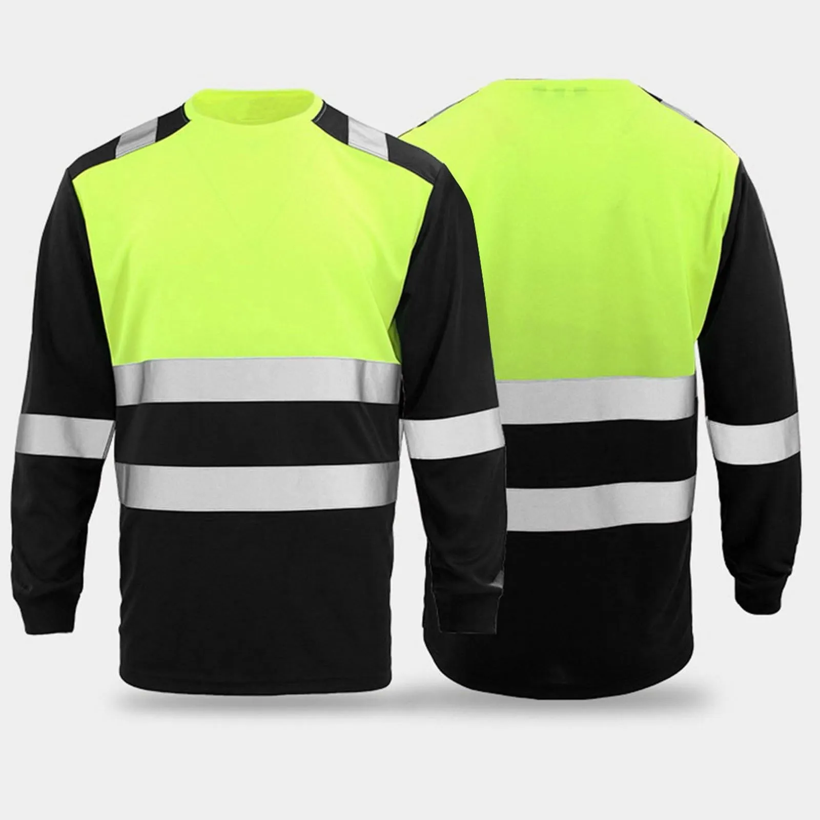 Generisch Hi Vis T-Shirt da Uomo Reflective a Maniche Lunghe ad Asciugatura Rapida - immagine 2