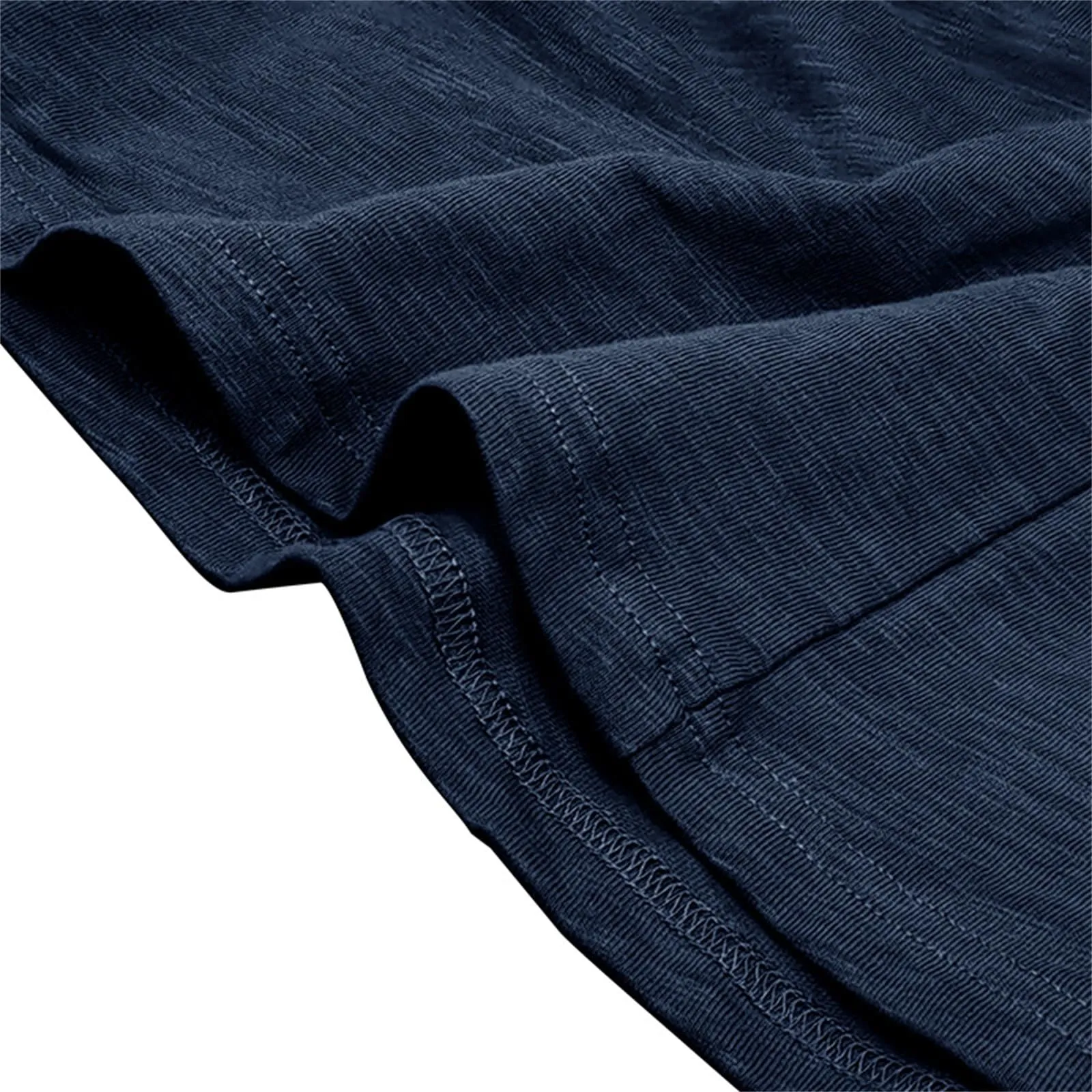 Generisch Maglietta da uomo in cotone a maniche lunghe, slim fit, blu, XXL - immagine 4