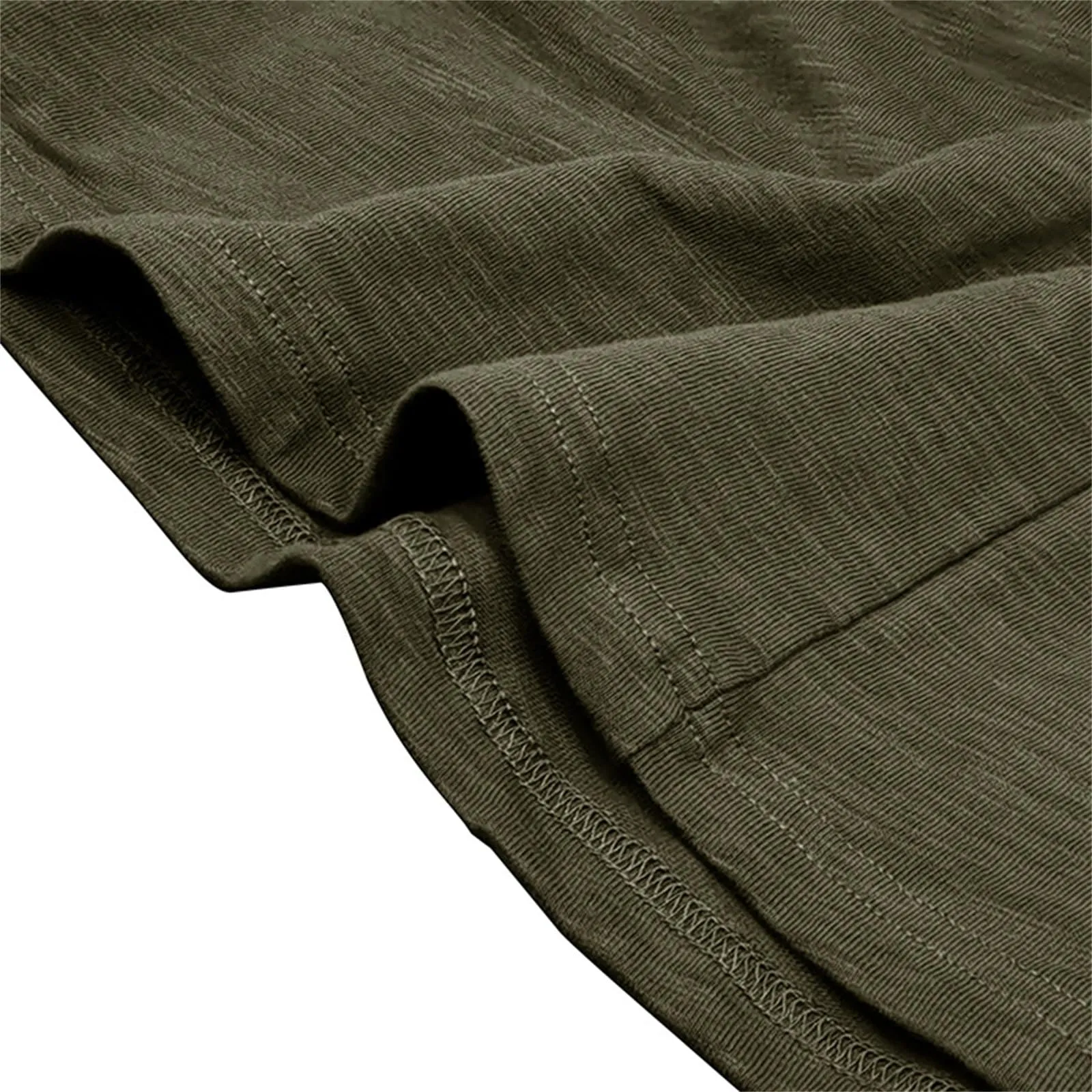 Generisch Maglietta da uomo a maniche lunghe in cotone con bottoni, Slim Fit, Verde, XXL - immagine 4