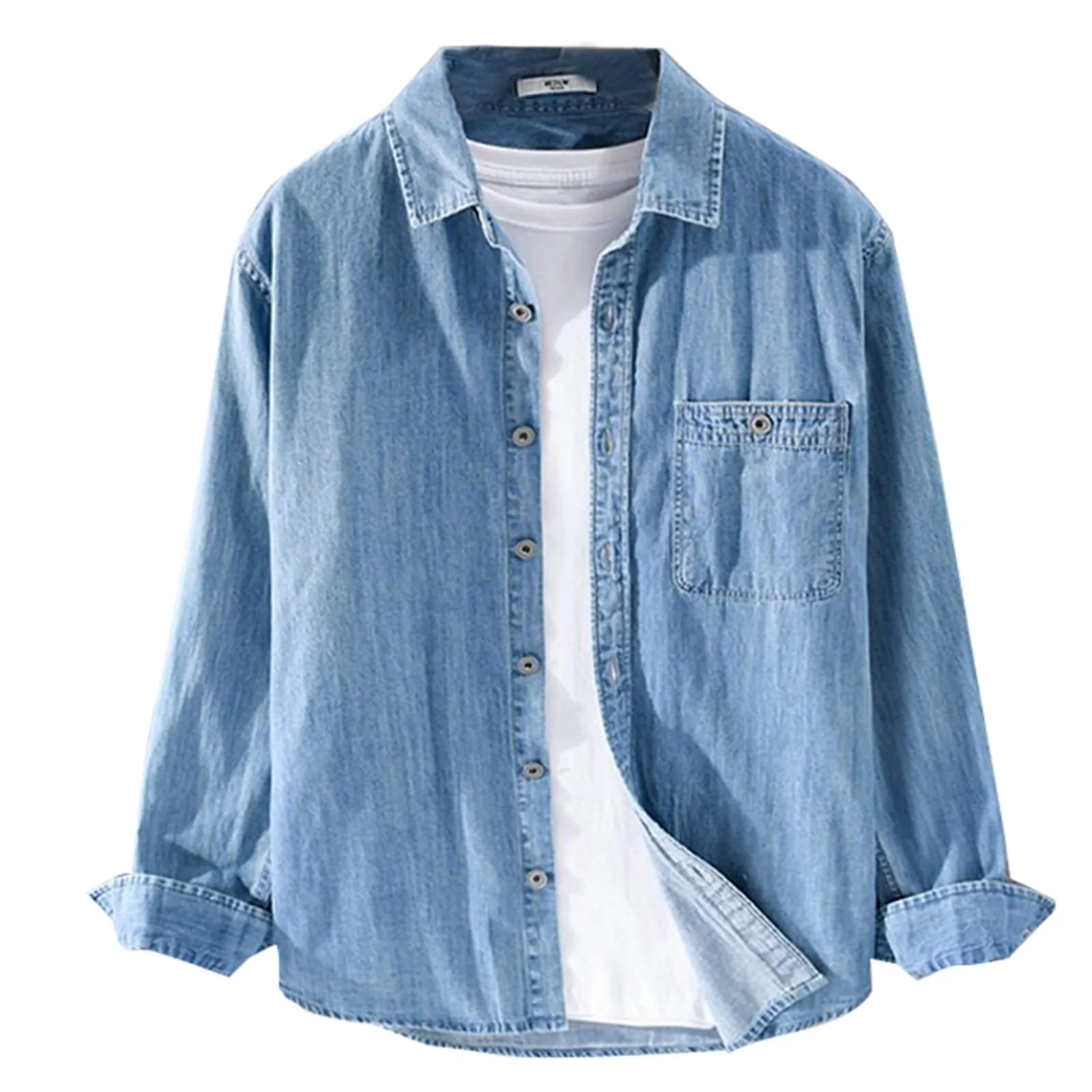 Generisch Camicia in jeans da uomo, Bu2, M - immagine 2