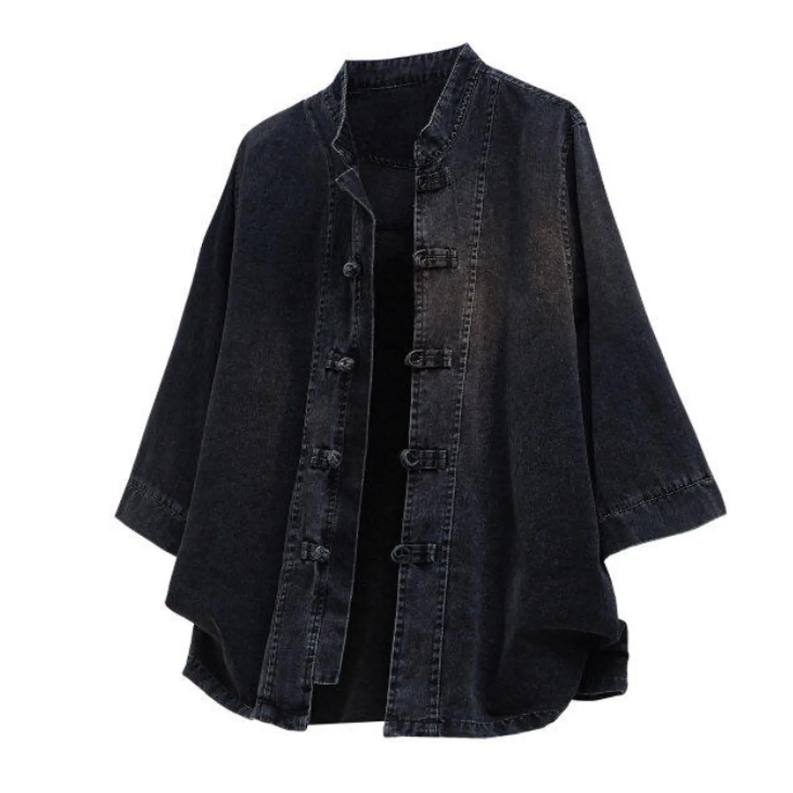 Generisch Camicia in jeans da uomo S3 nero, 4XL - immagine 4