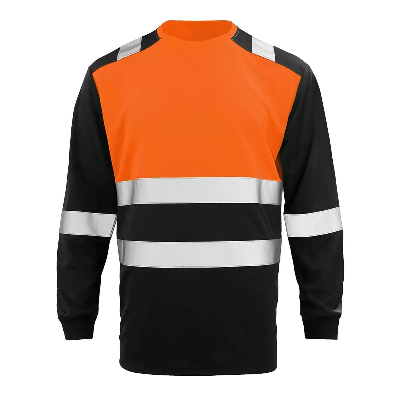 Generisch Hi Vis T-Shirt da uomo riflettente, maniche lunghe, arancione, XL - immagine 1