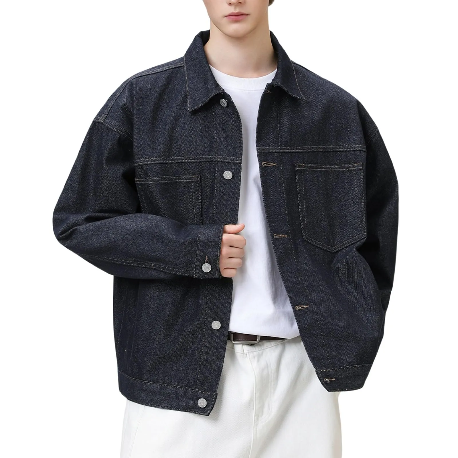 Generisch Camicia in jeans da uomo S2 blu XXL - immagine 1