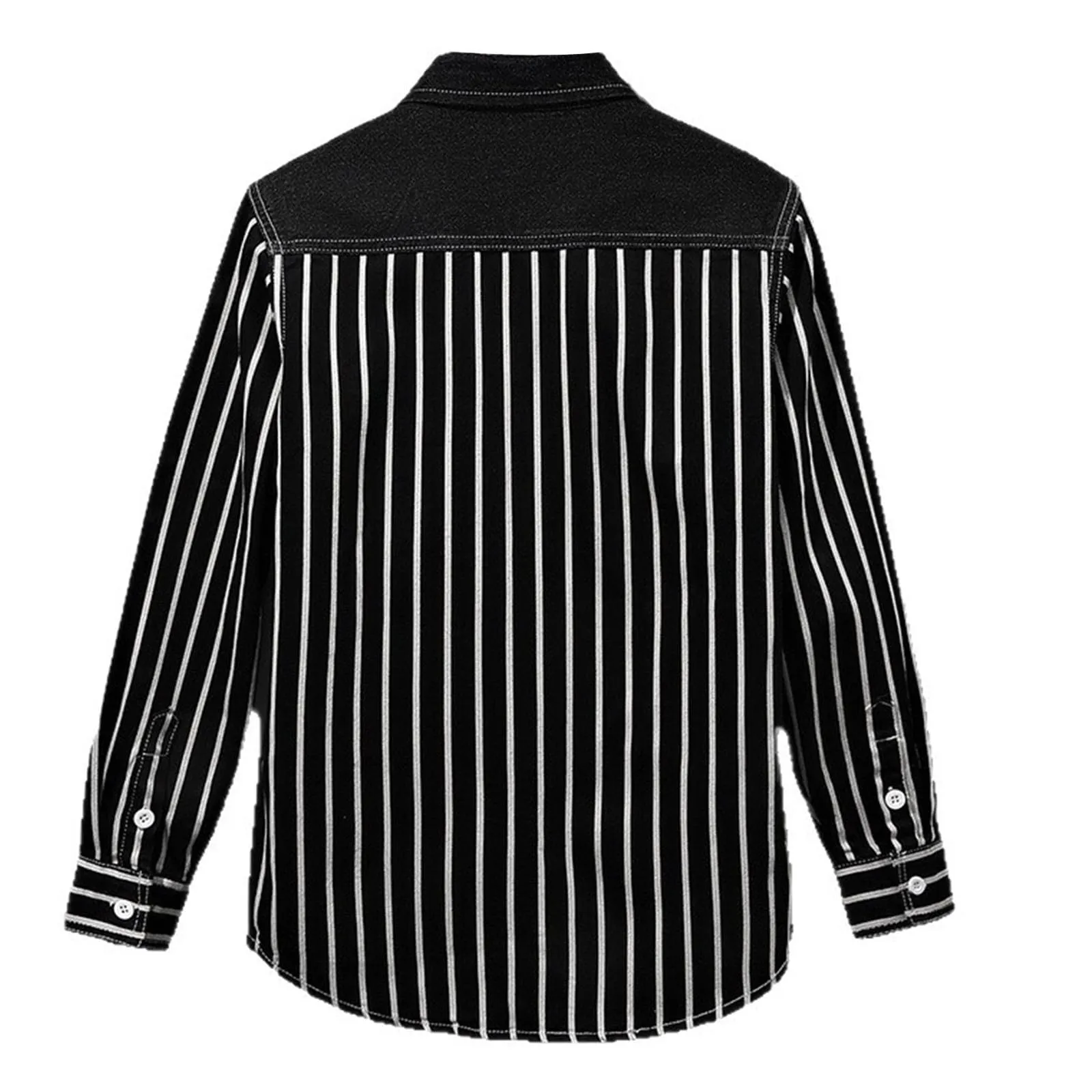 Generisch Camicia in Jeans da Uomo, S2 nero, M - immagine 5