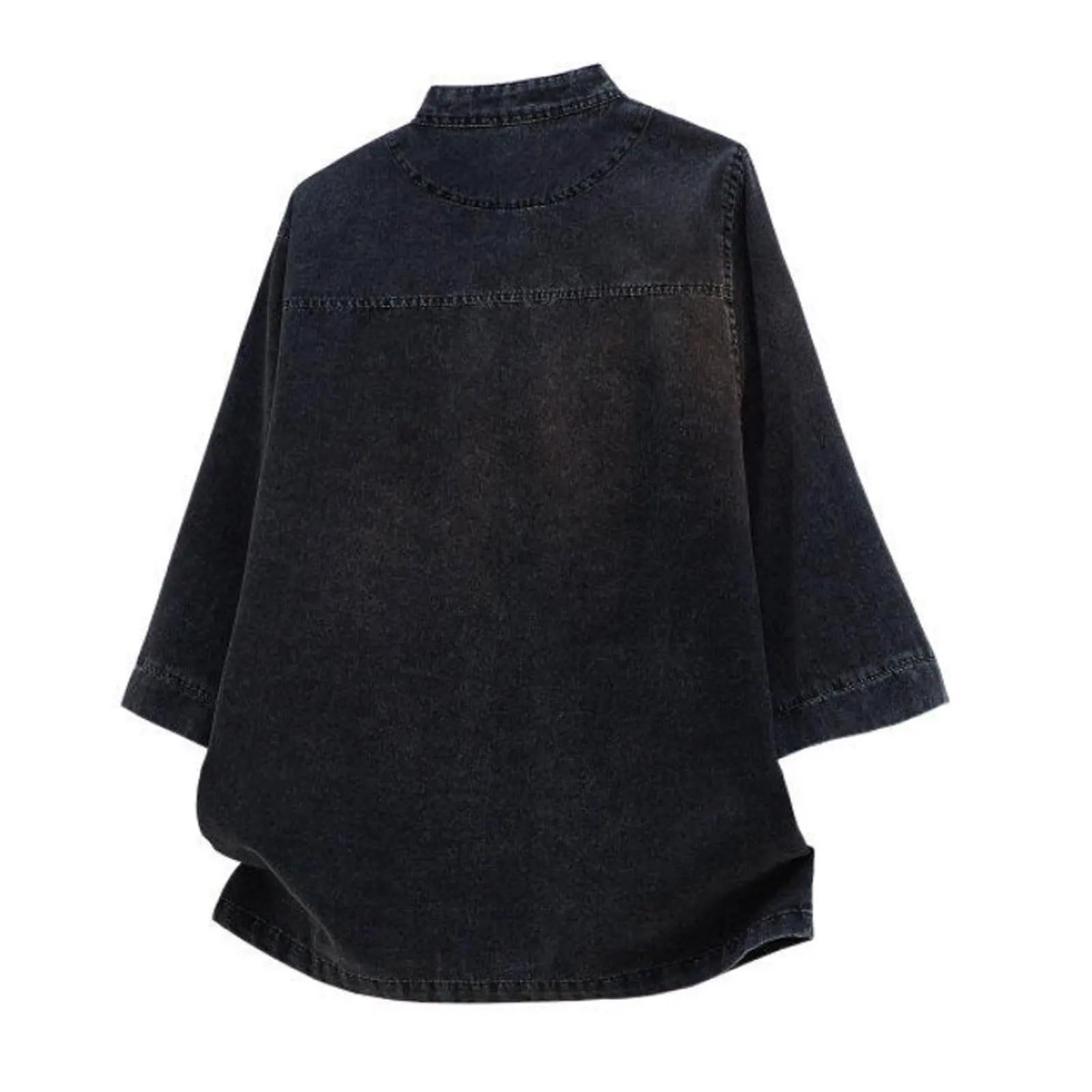 Generisch Camicia in Jeans da Uomo, S3 nero, XL - immagine 5