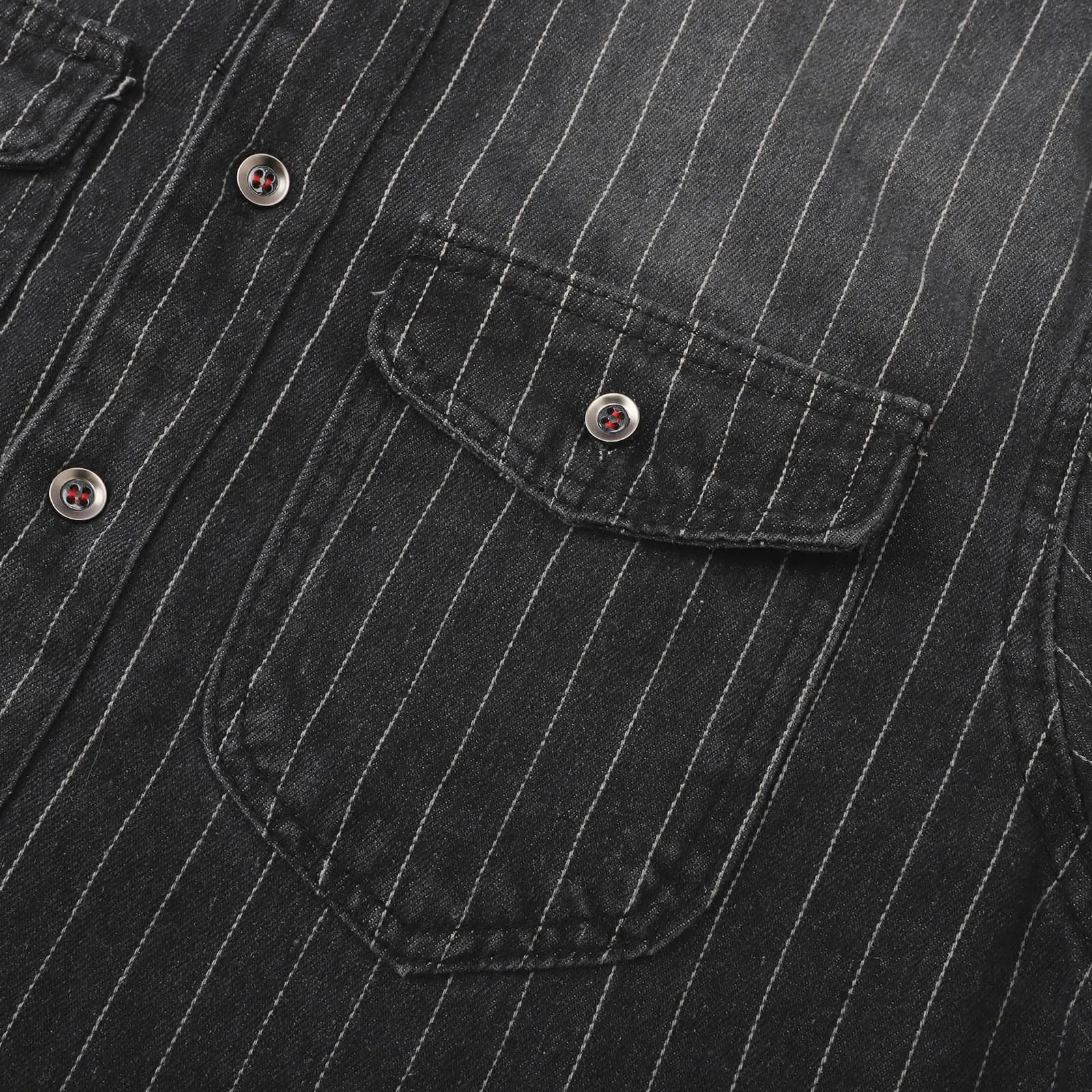 Generisch Camicia in Jeans da Uomo a Maniche Lunghe con Tasca sul Petto - immagine 7
