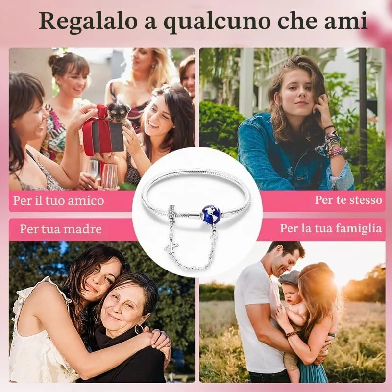 KUNSIR Moments Bracciale Donna in Argento Sterling 925 Snake, Compatibile con Pandora, 19cm - immagine 7